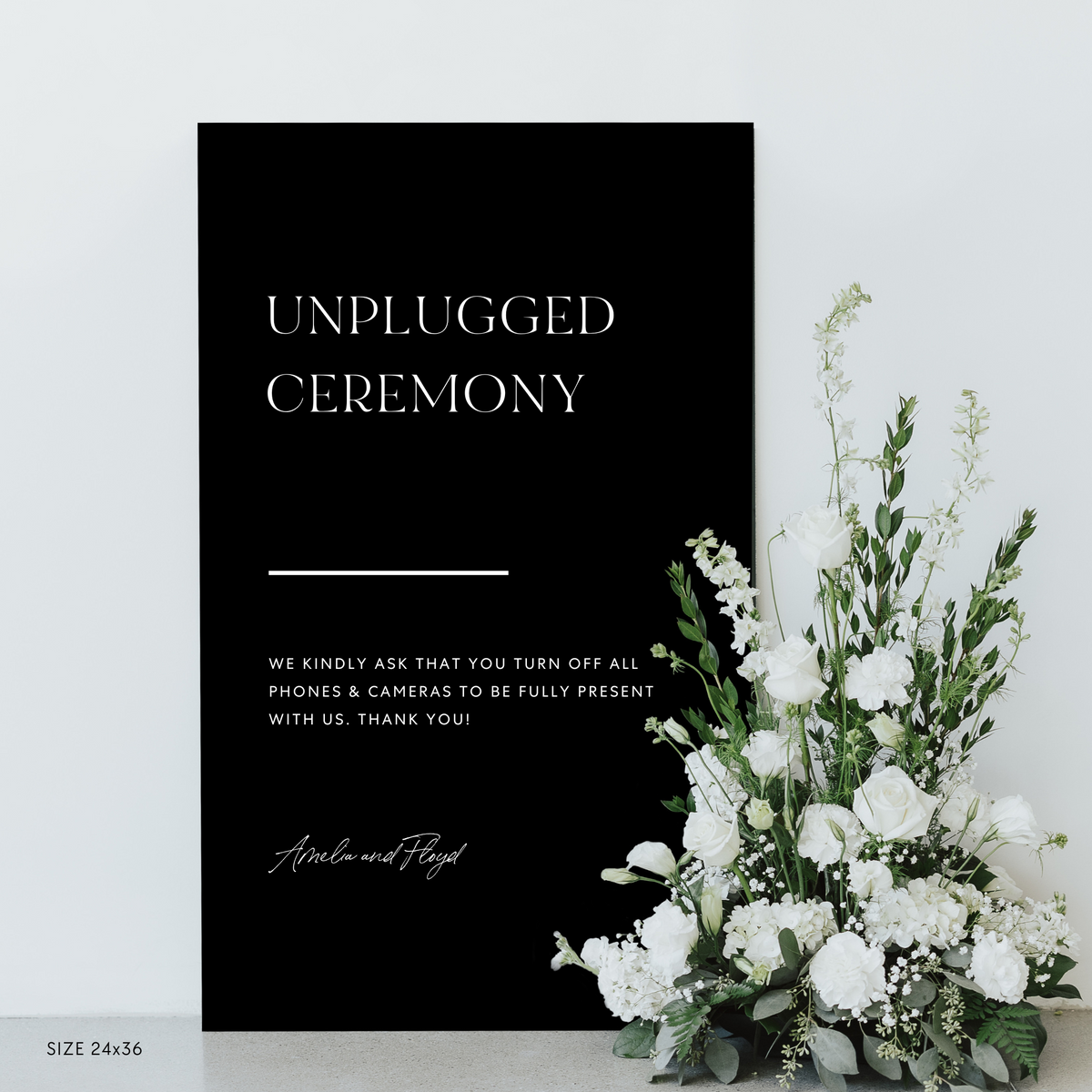 Unplugged Ceremony Sign