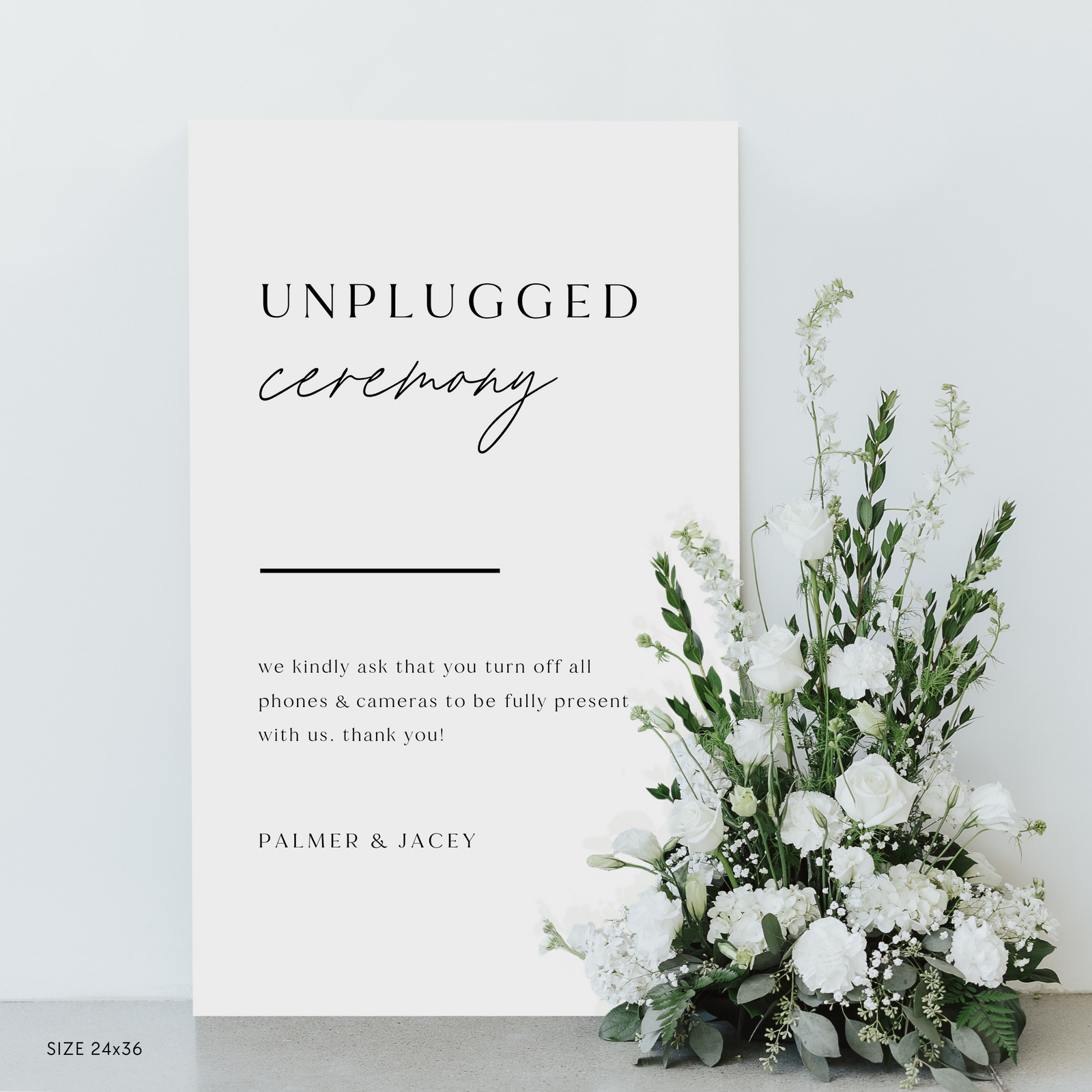 Unplugged Ceremony Sign