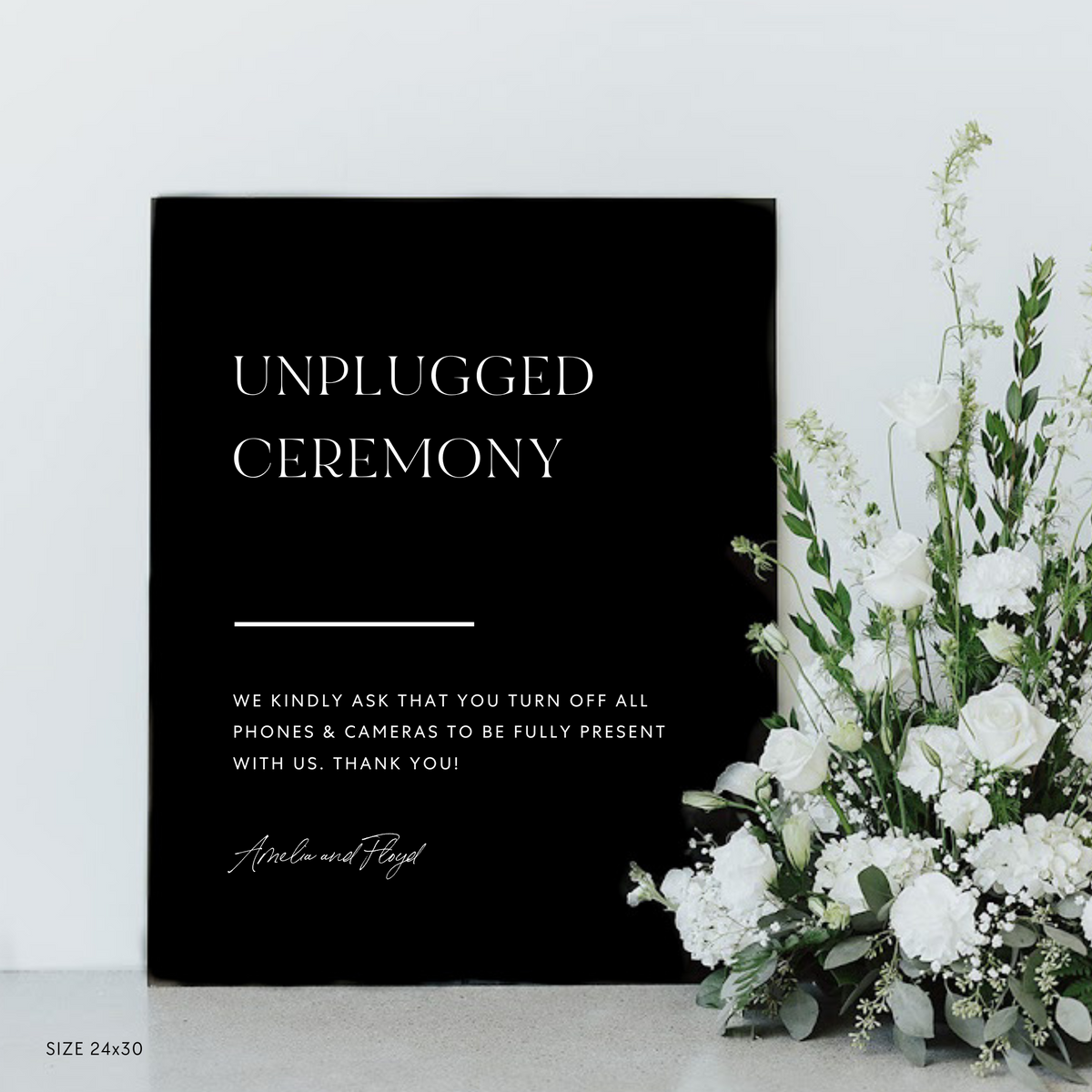 Unplugged Ceremony Sign