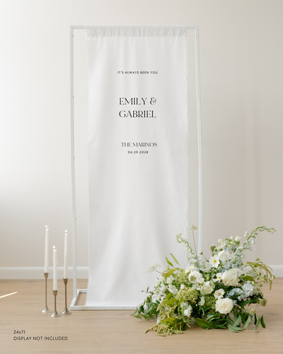 Linen Welcome Wedding Sign In Capri