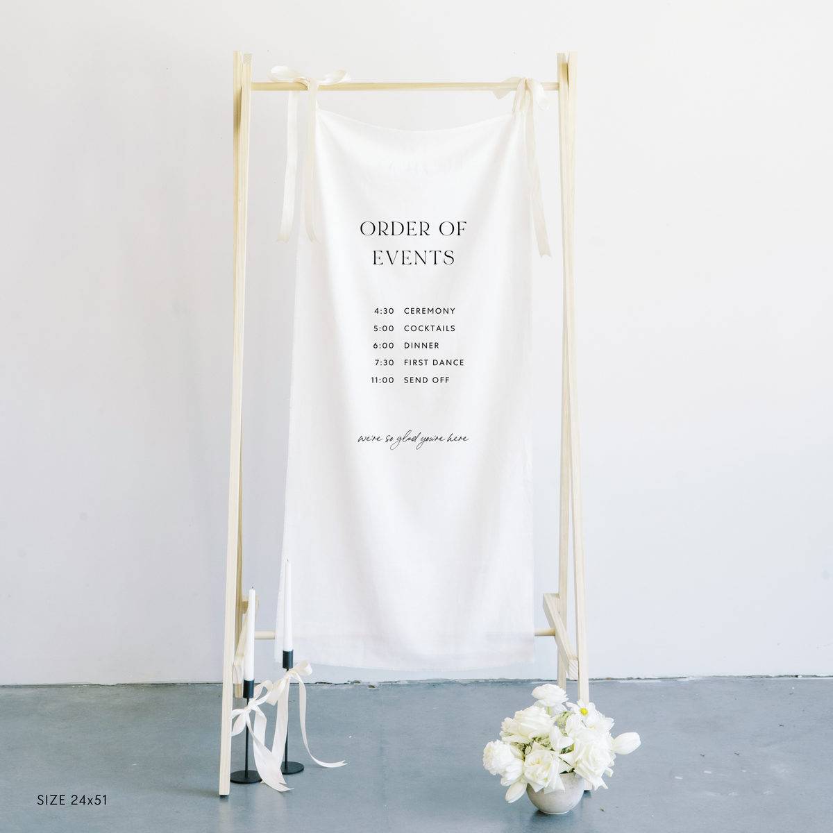 Timeline Wedding Linen Sign