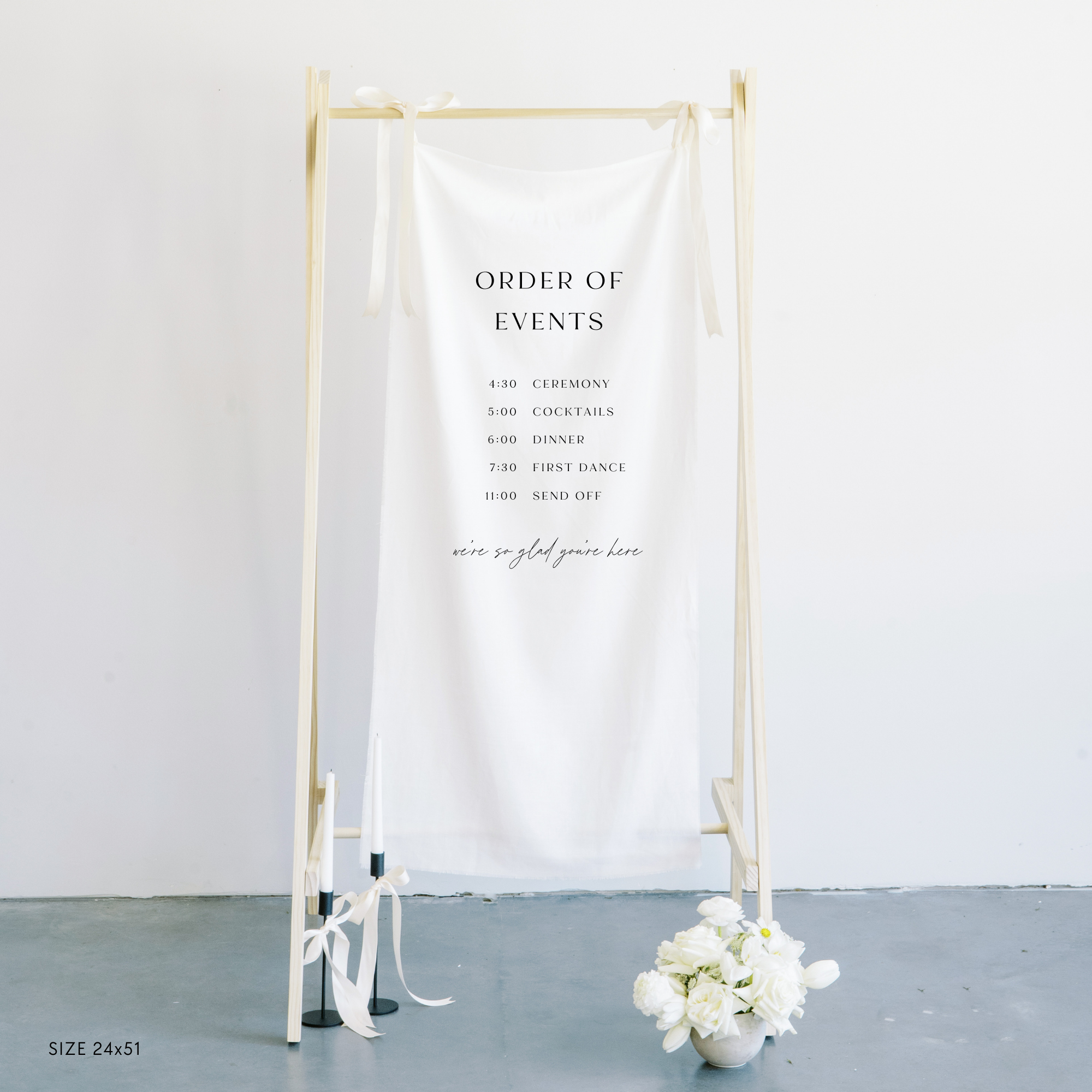 Timeline Wedding Linen Sign