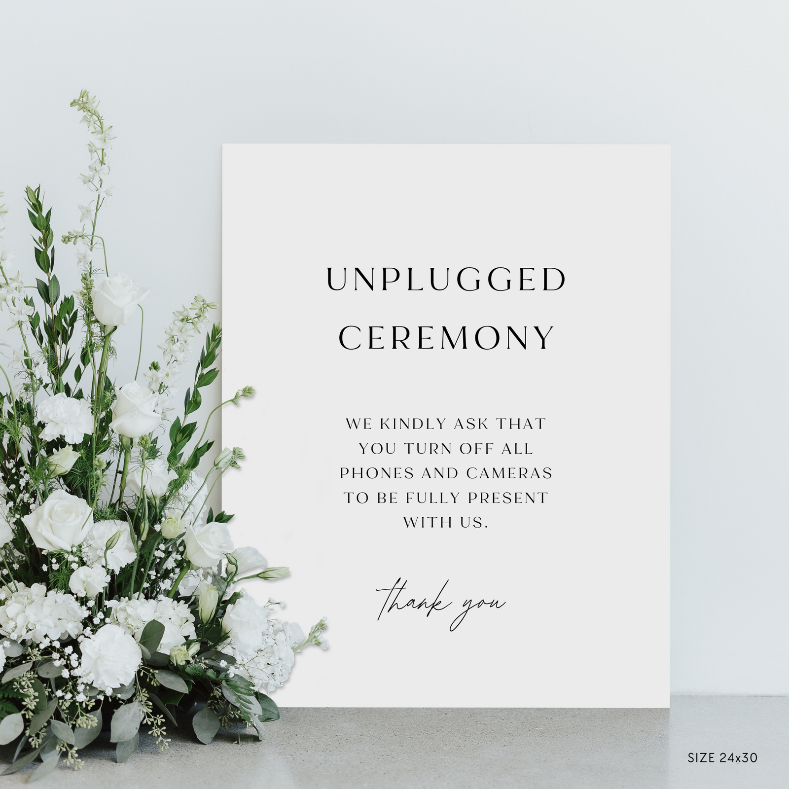 Unplugged Ceremony Sign