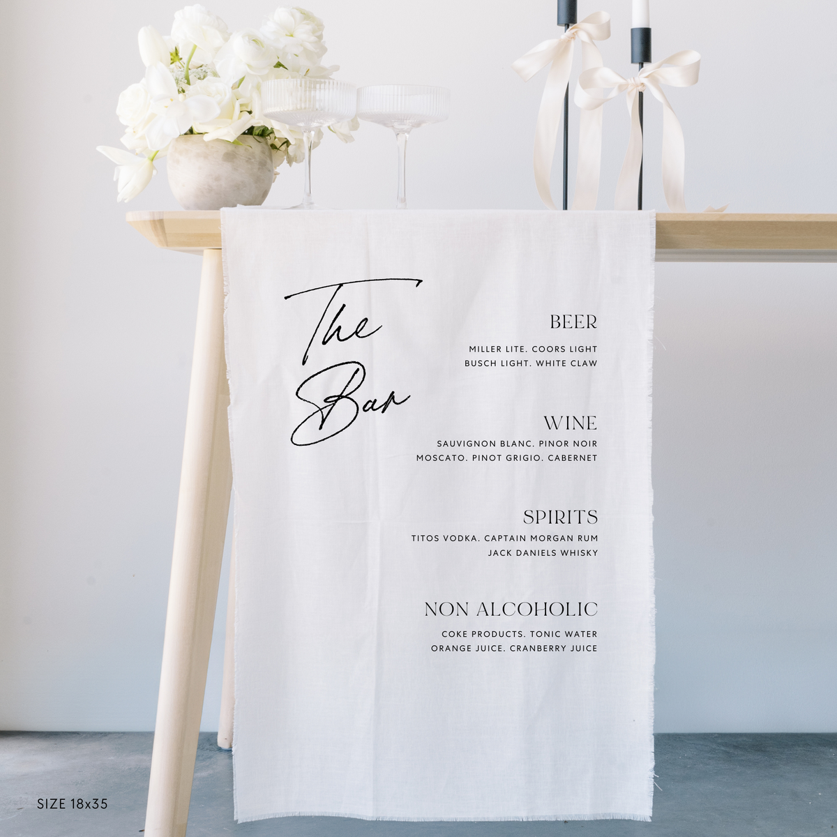 Drink Menu Linen Sign