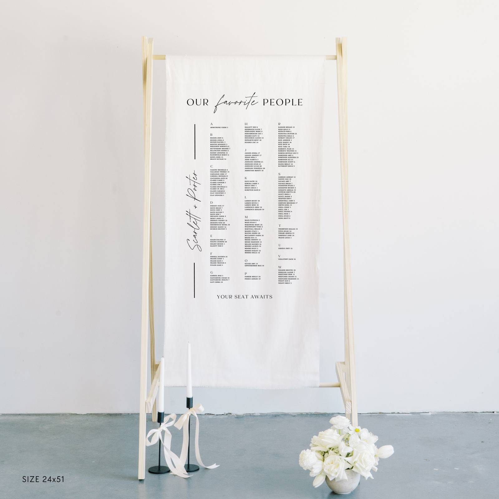 Large Linen Seating Chart