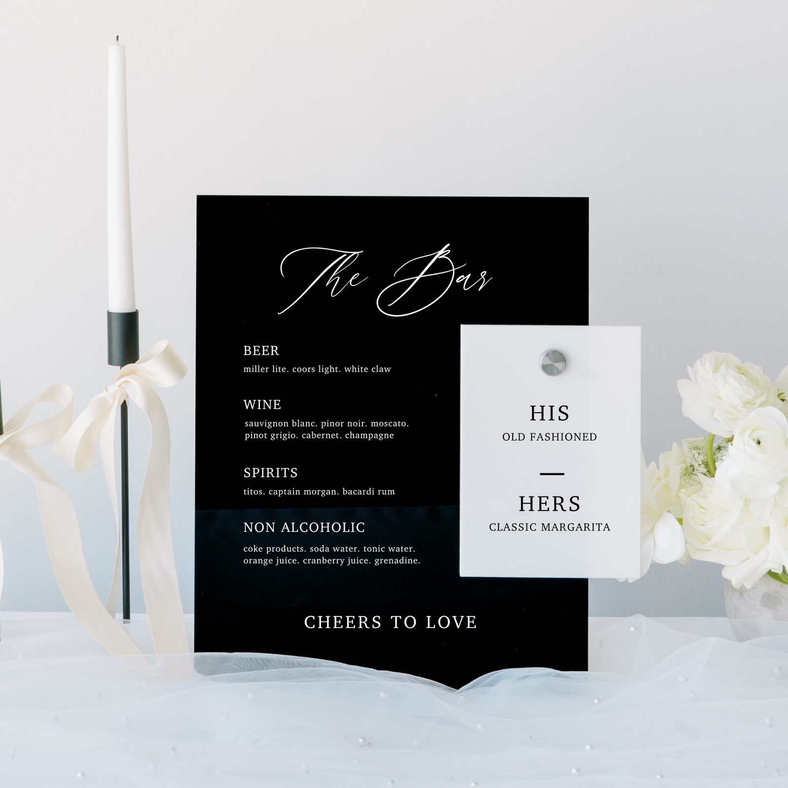 Double Bar Drink Table Sign