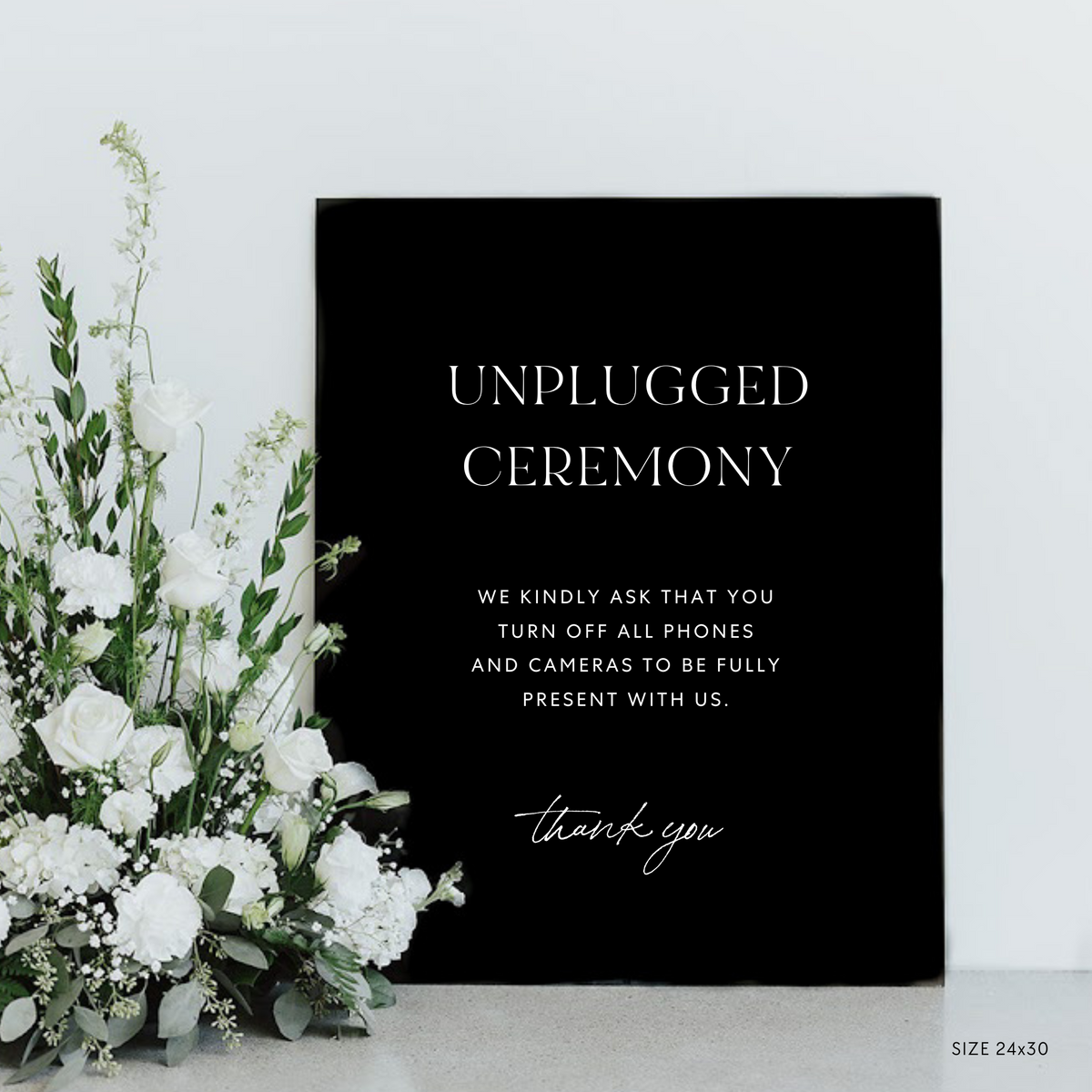 Unplugged Ceremony Sign