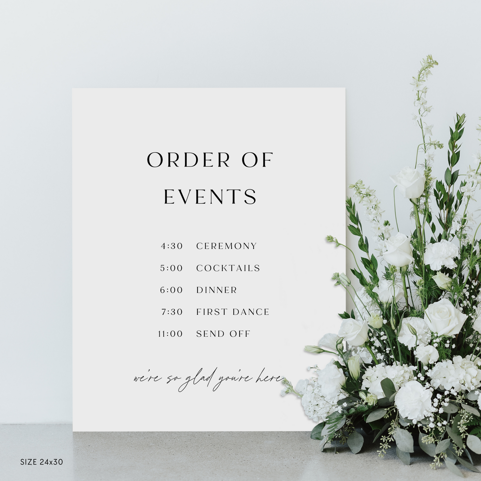 Wedding Timeline Sign