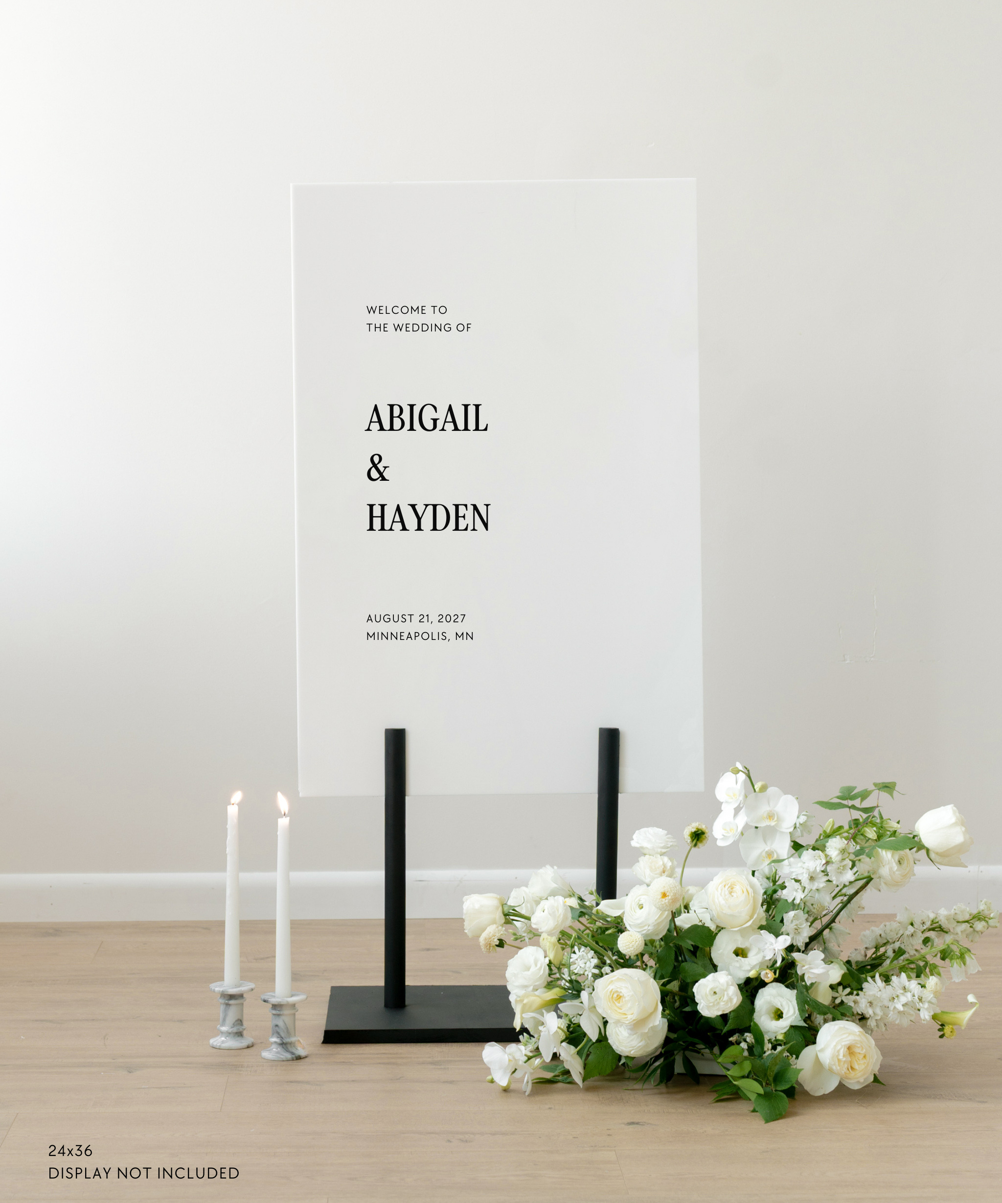 Acrylic Wedding Welcome Sign In Haven