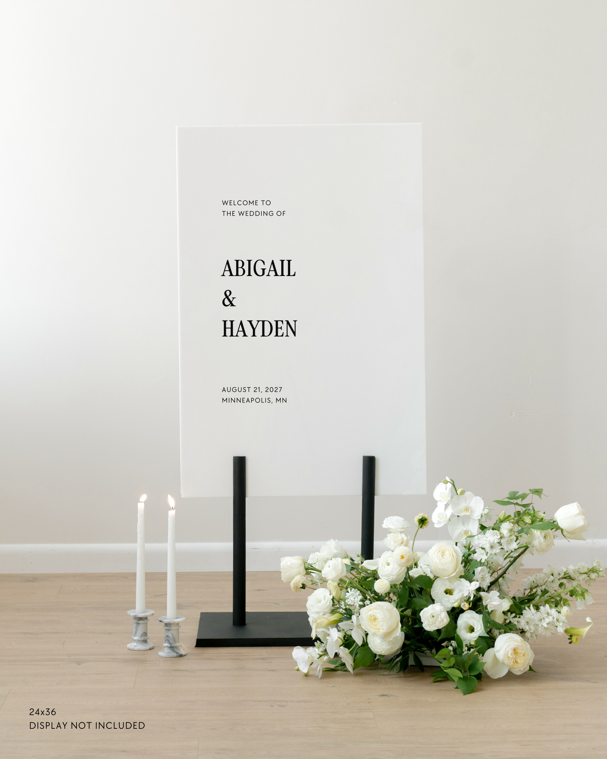 Acrylic Wedding Welcome Sign In Haven