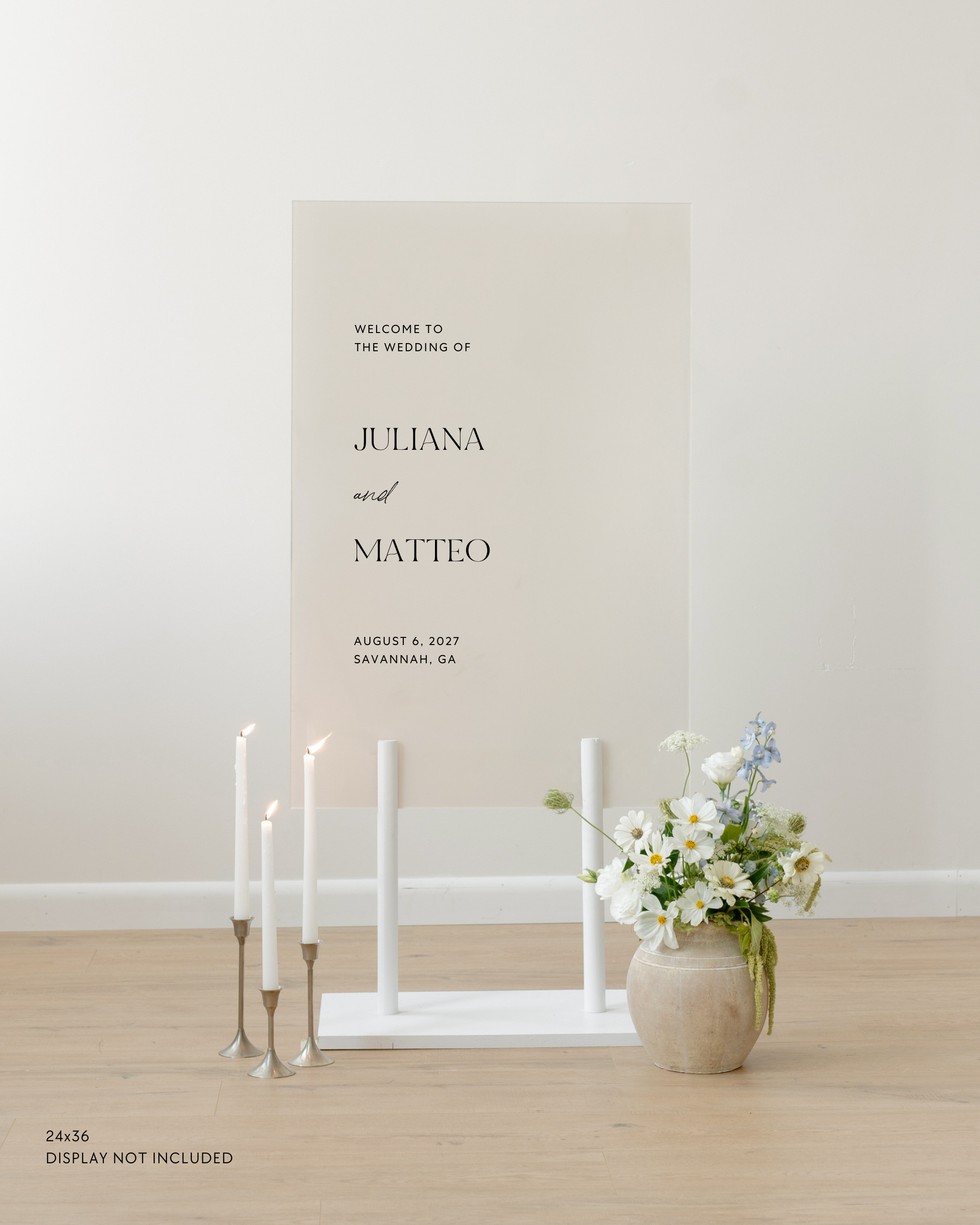 Acrylic Wedding Welcome Sign In Capri