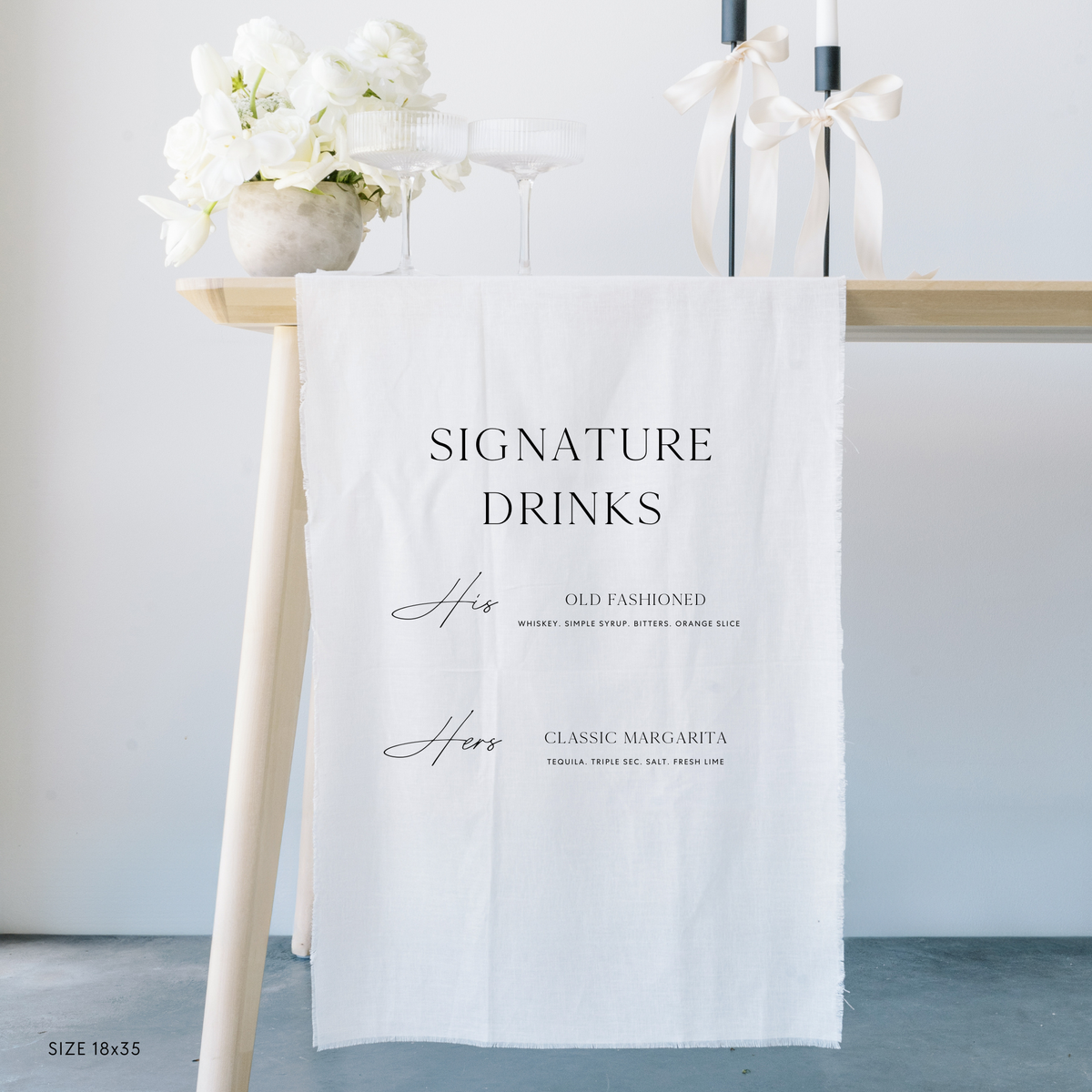 Signature Drinks Linen Sign