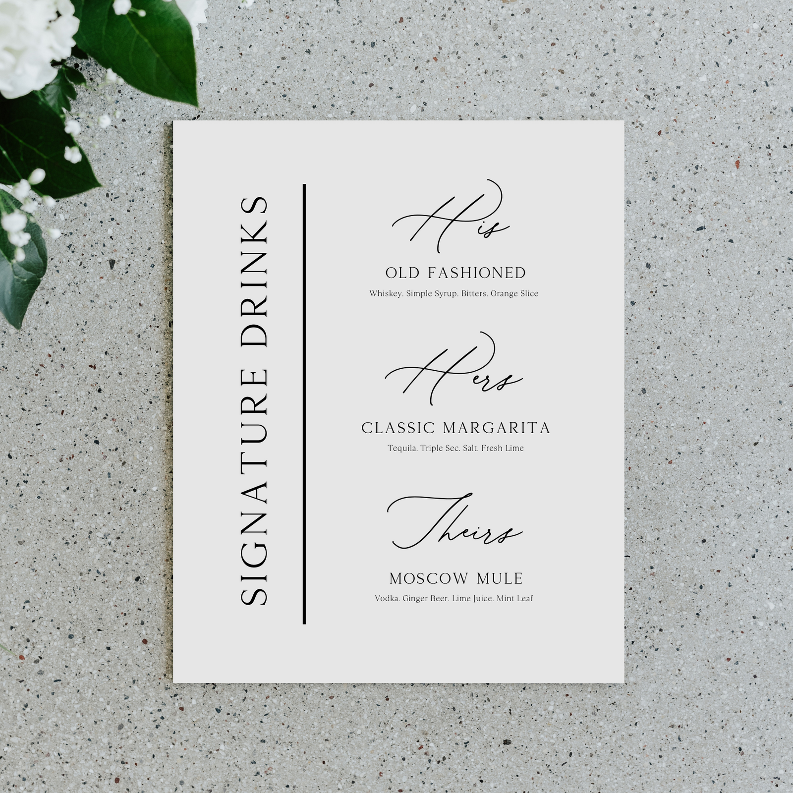 Signature Drink Sign