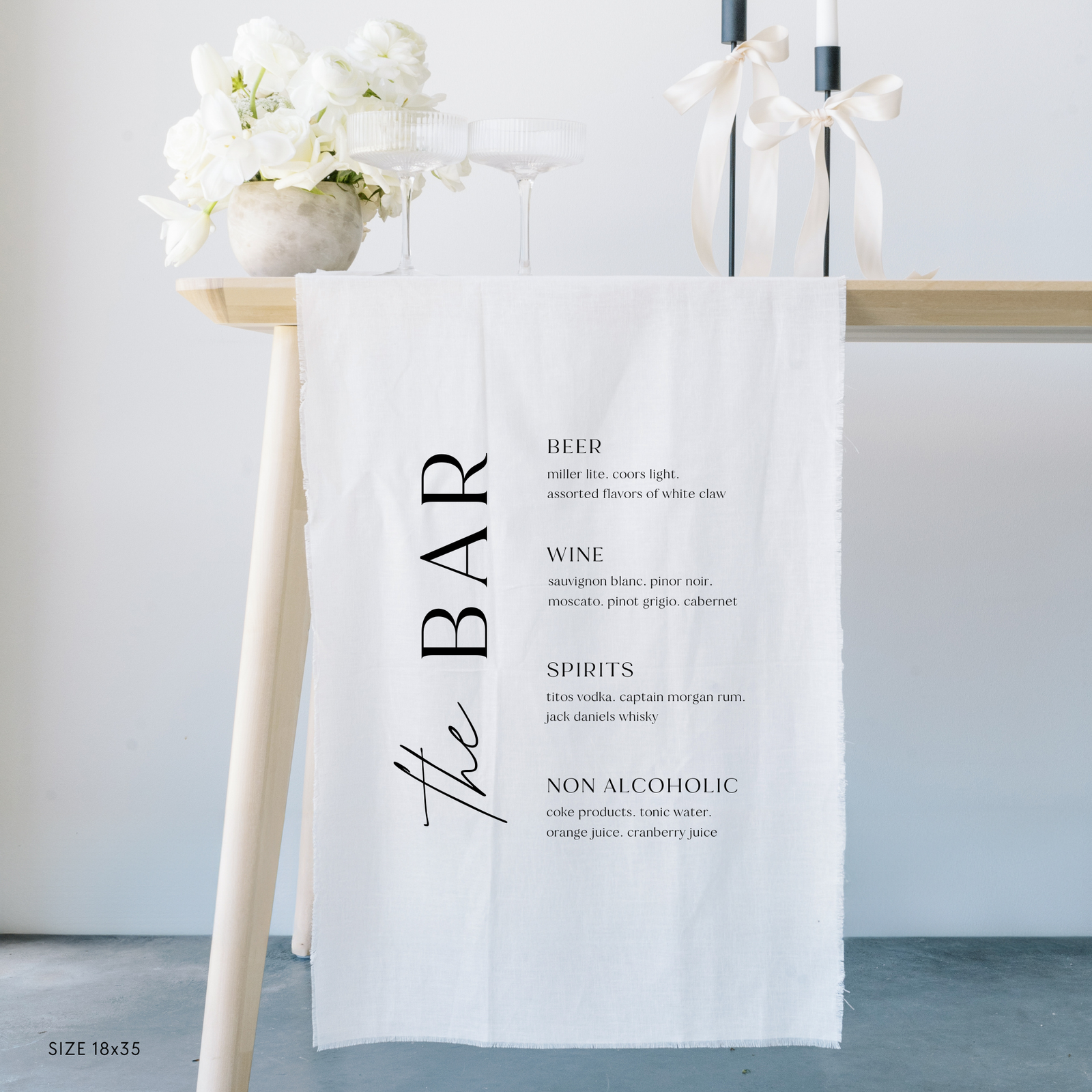 Drink Menu Linen Sign