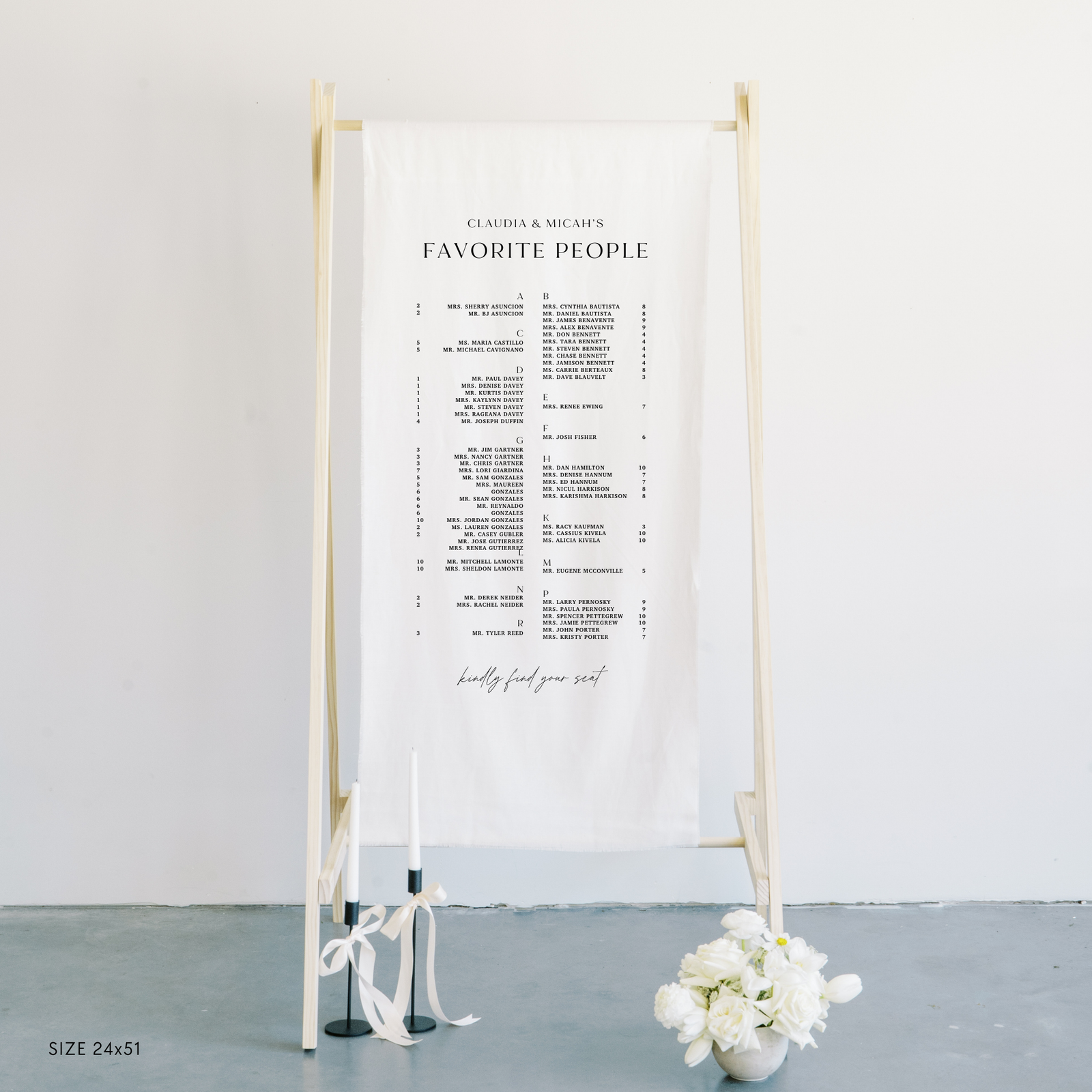 Large Linen Seating Chart