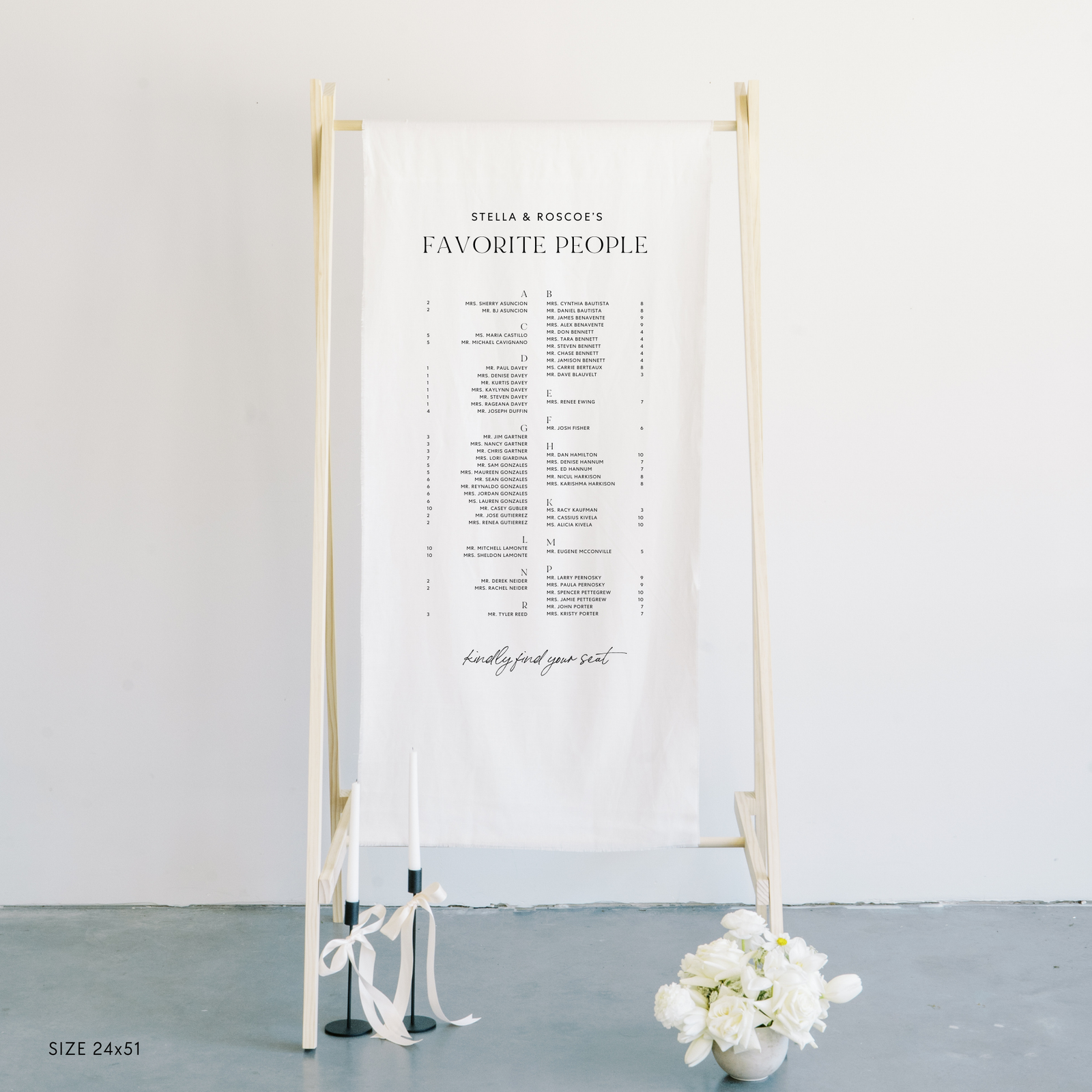 Large Linen Seating Chart