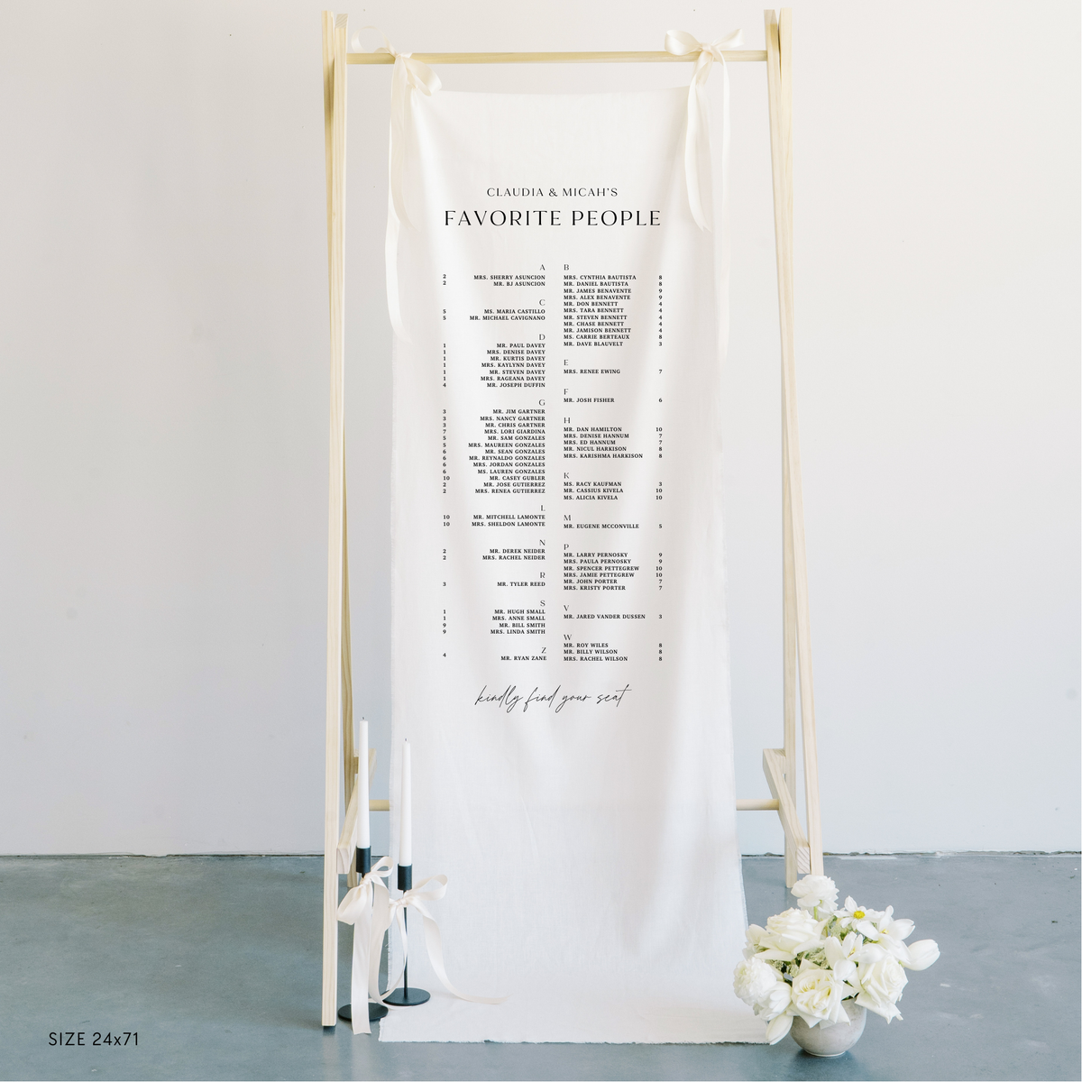 Large Linen Seating Chart