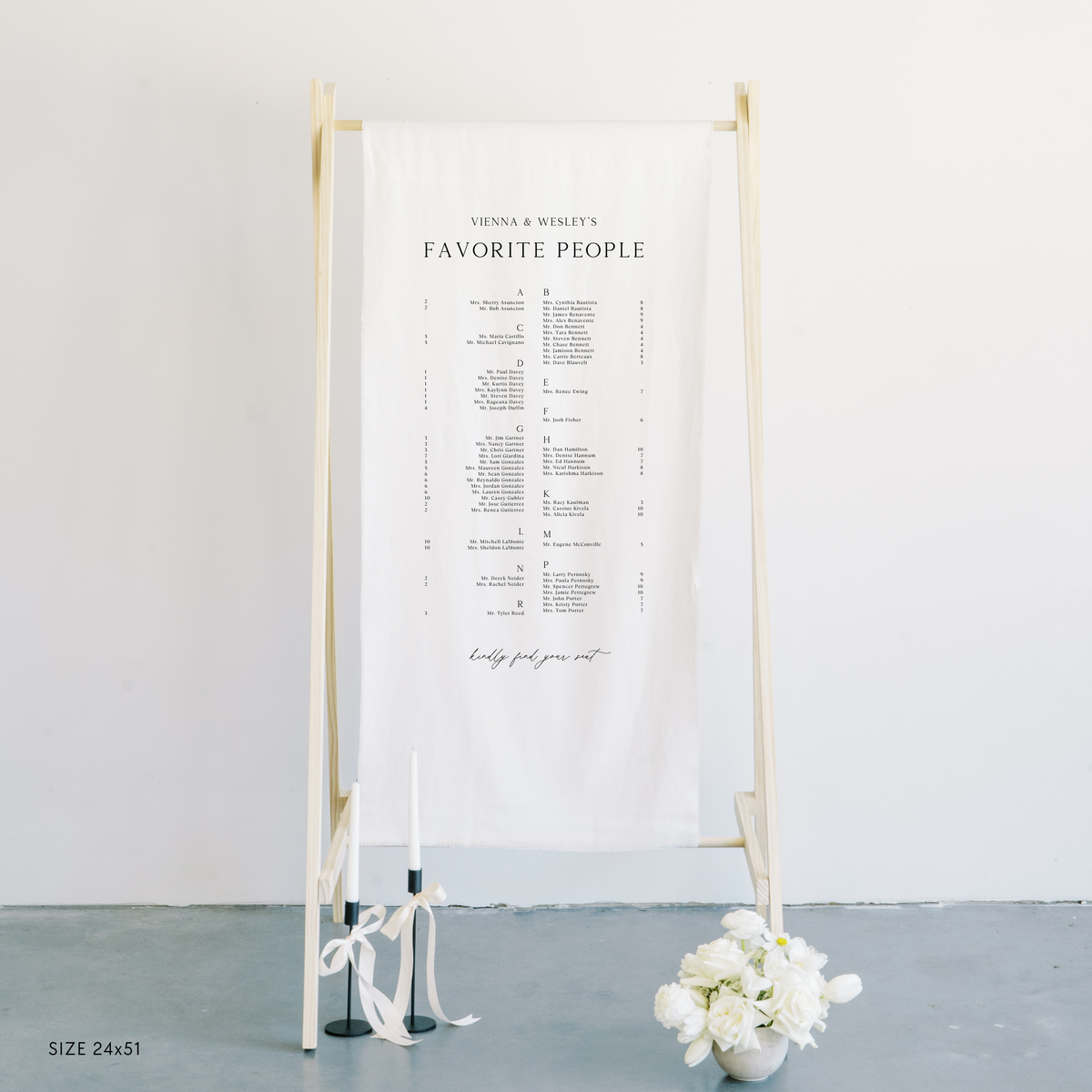 Medium Linen Seating Chart