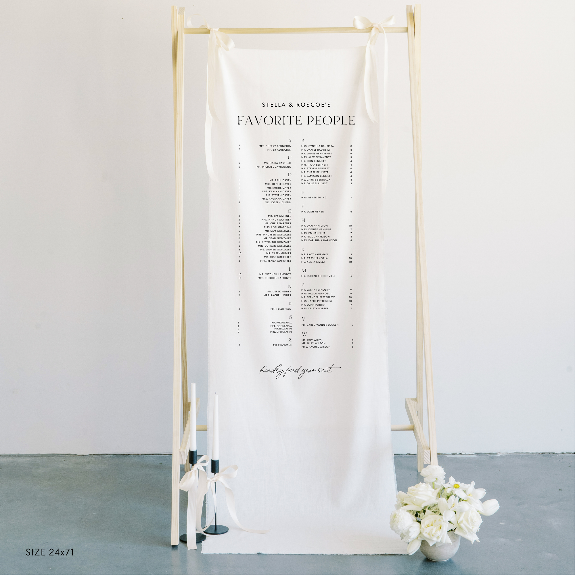 Large Linen Seating Chart