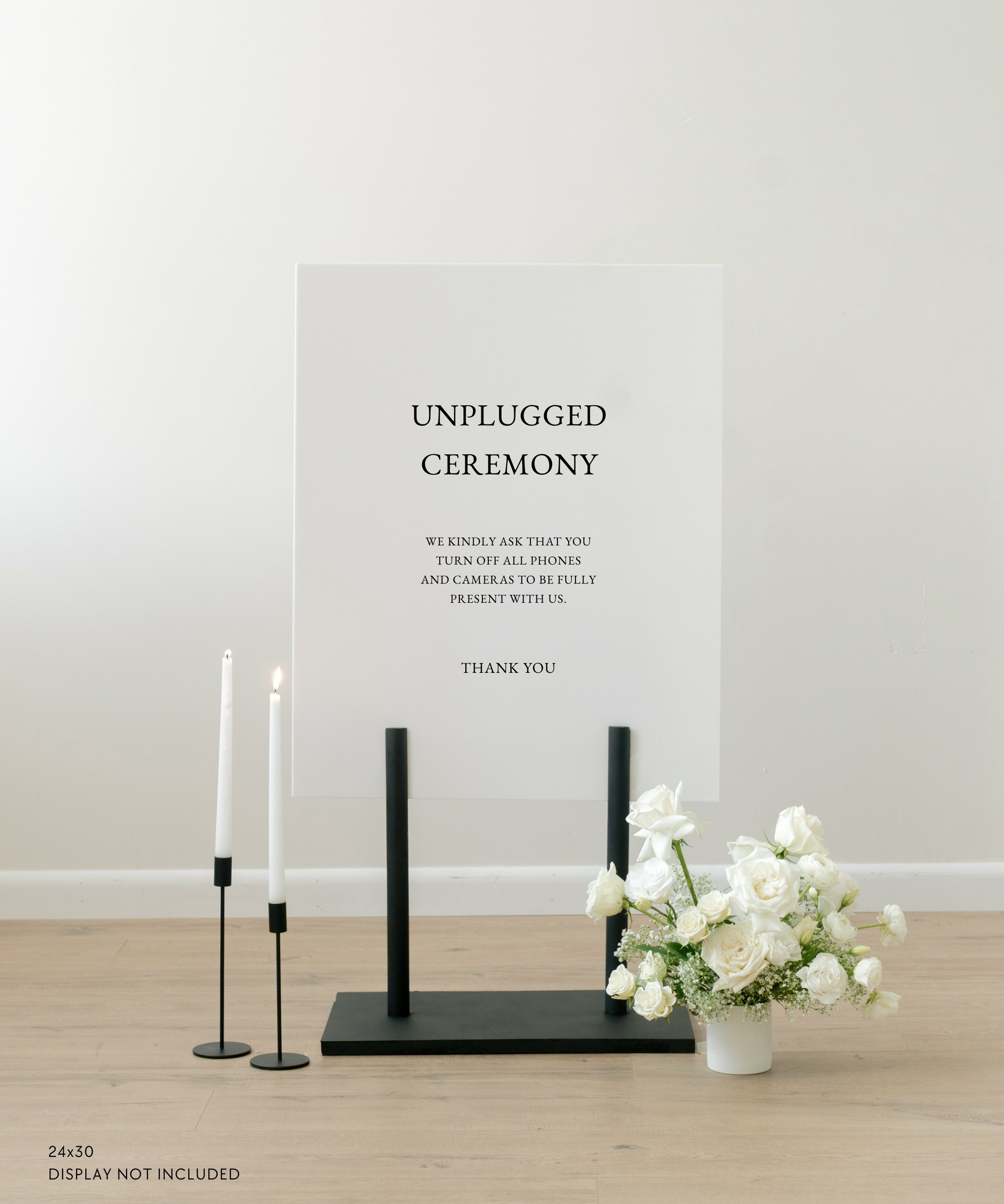 Acrylic Unplugged Ceremony Wedding Sign