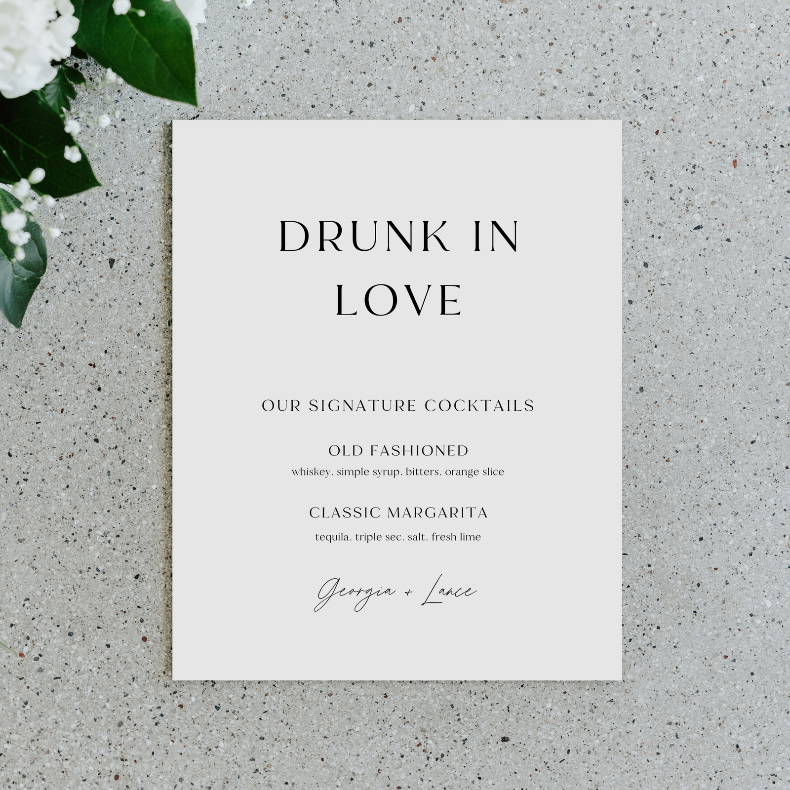 Signature Drink Sign