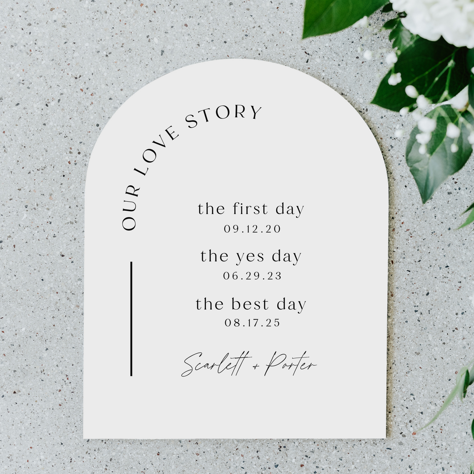 Arch Love Story Sign