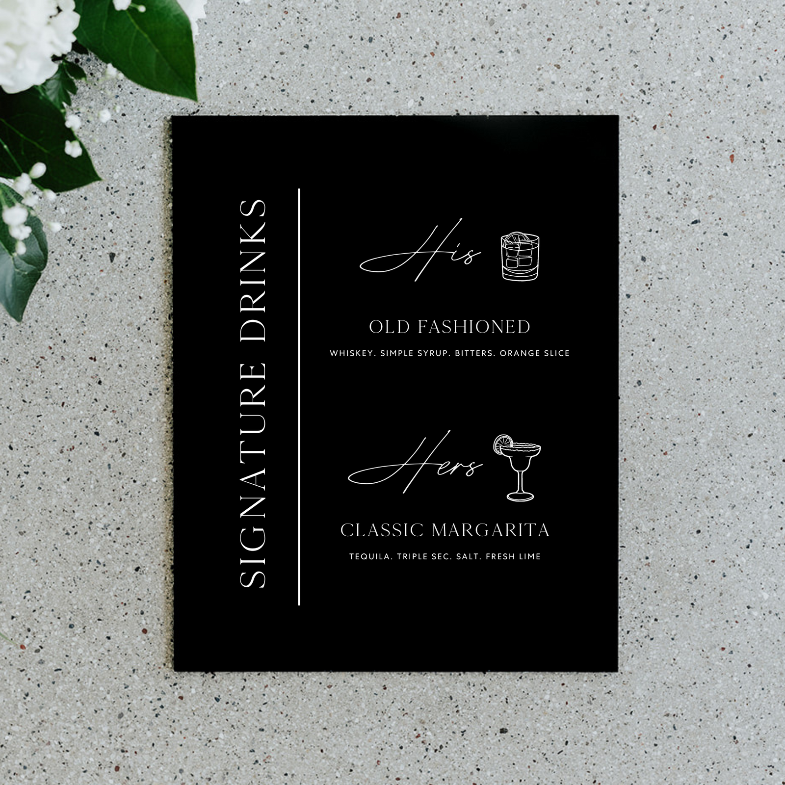 Signature Drinks Sign