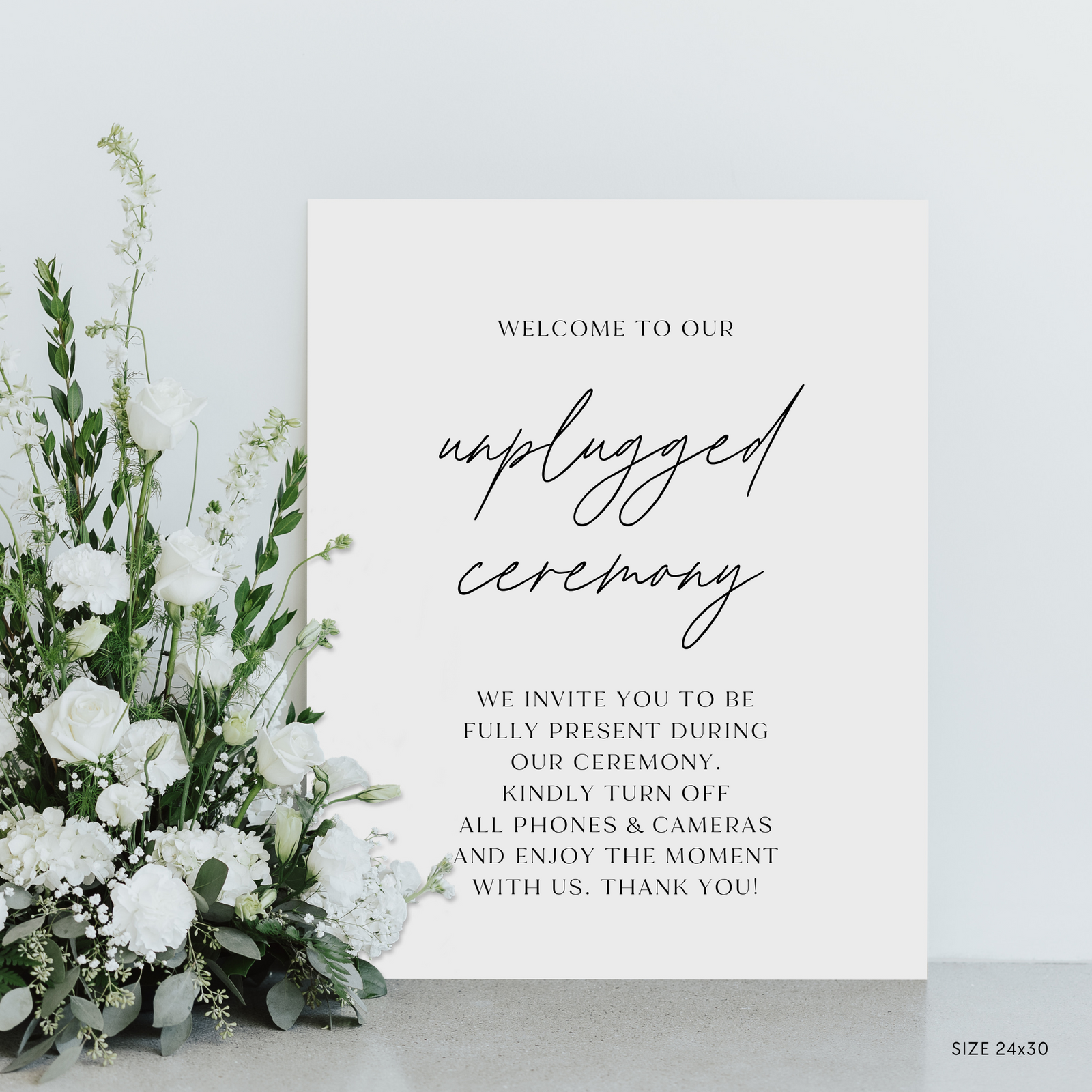 Unplugged Ceremony Sign