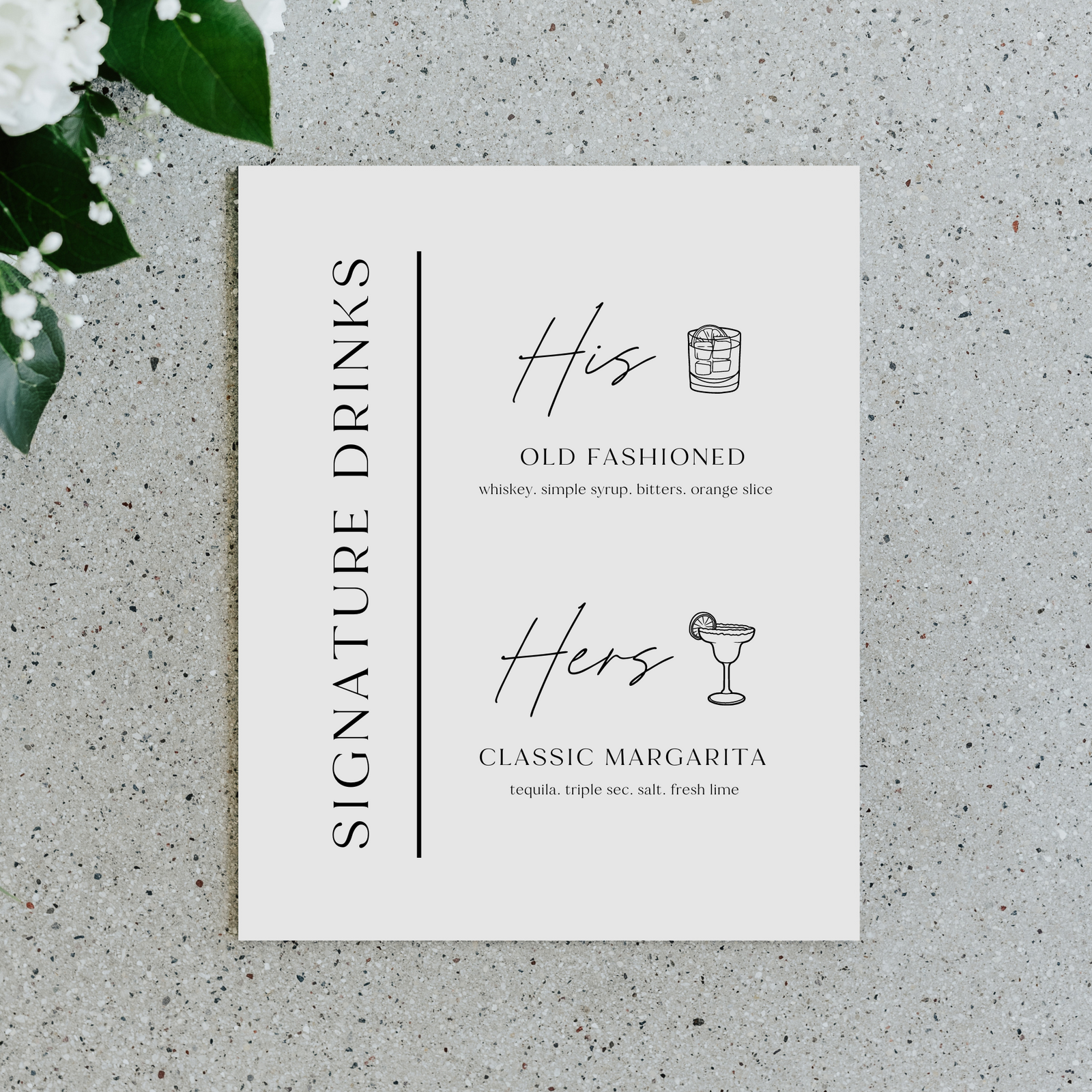 Signature Drinks Sign