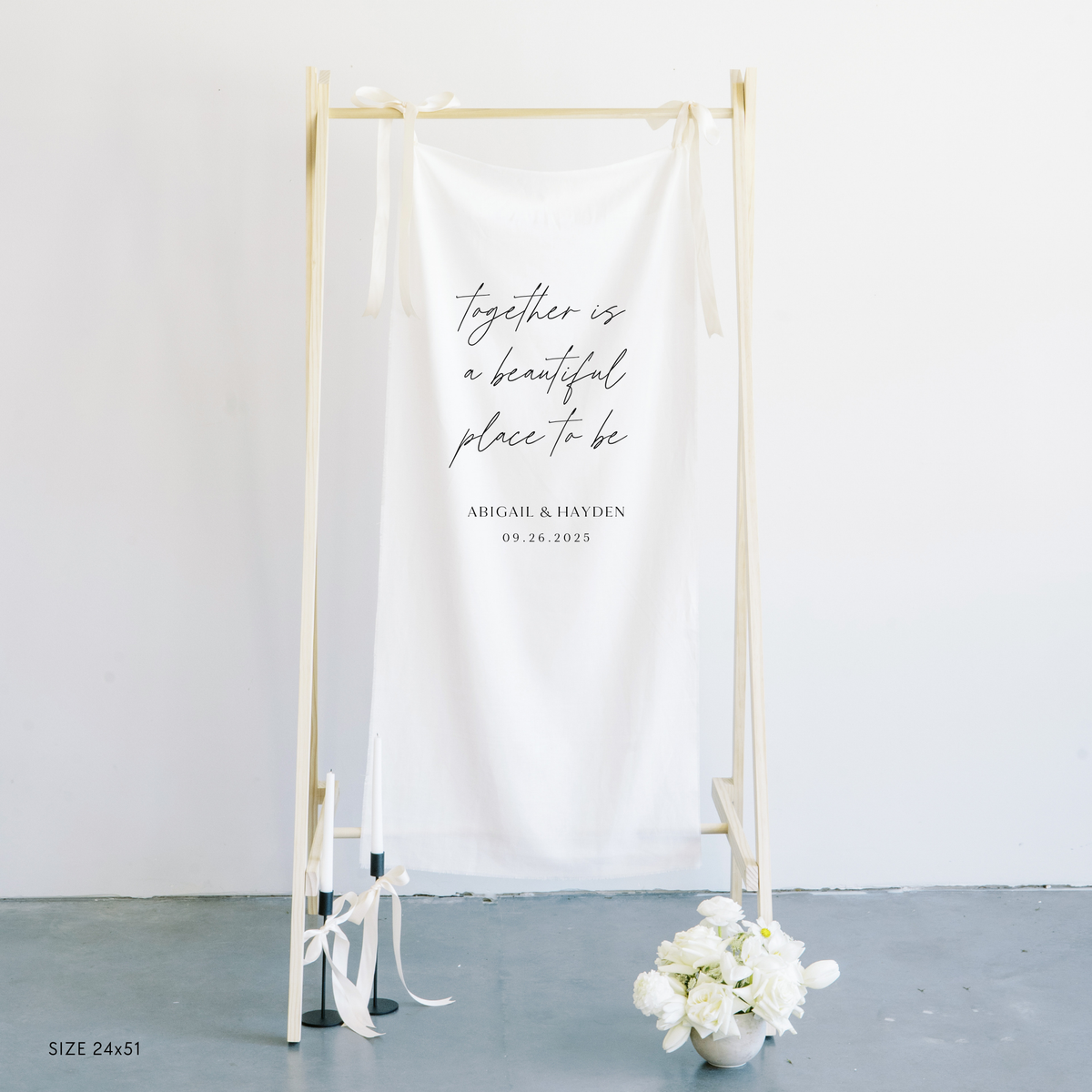 Add Your Quote Ceremony Linen Sign