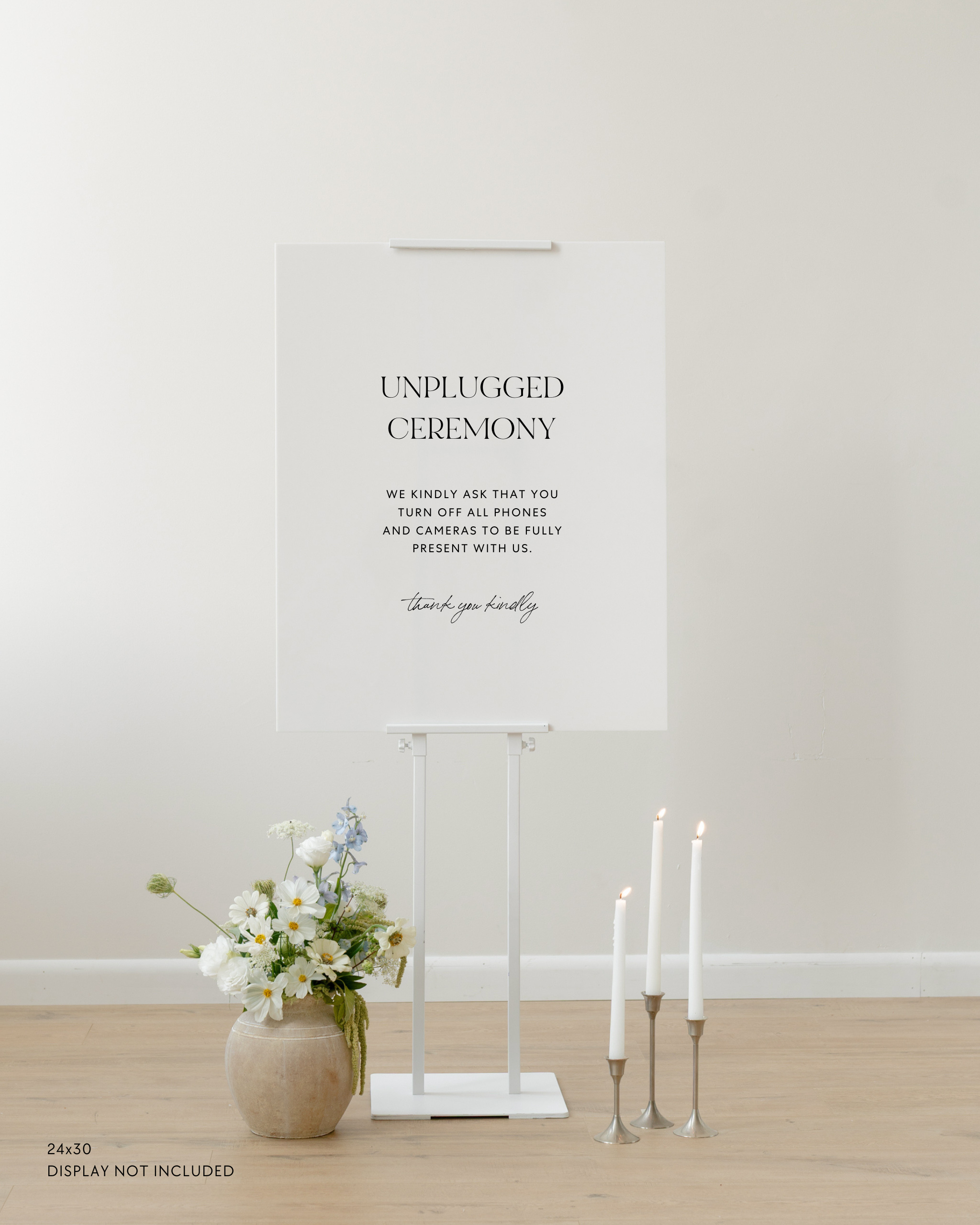 Acrylic Unplugged Ceremony Wedding Sign