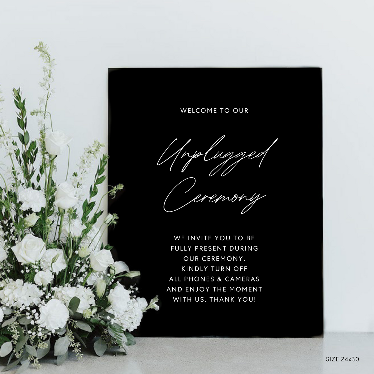 Unplugged Ceremony Sign