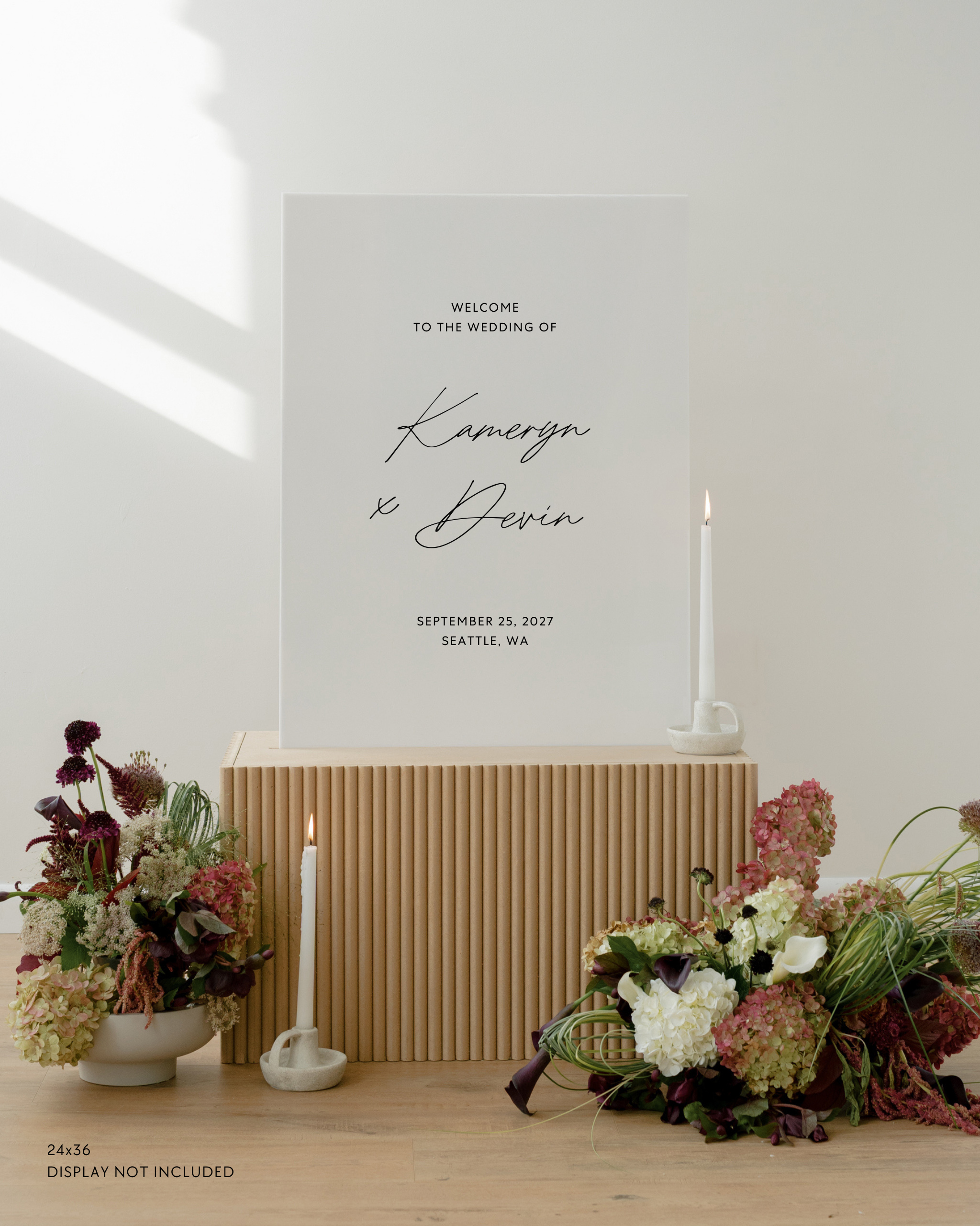 Acrylic Wedding Welcome Sign In Quinn