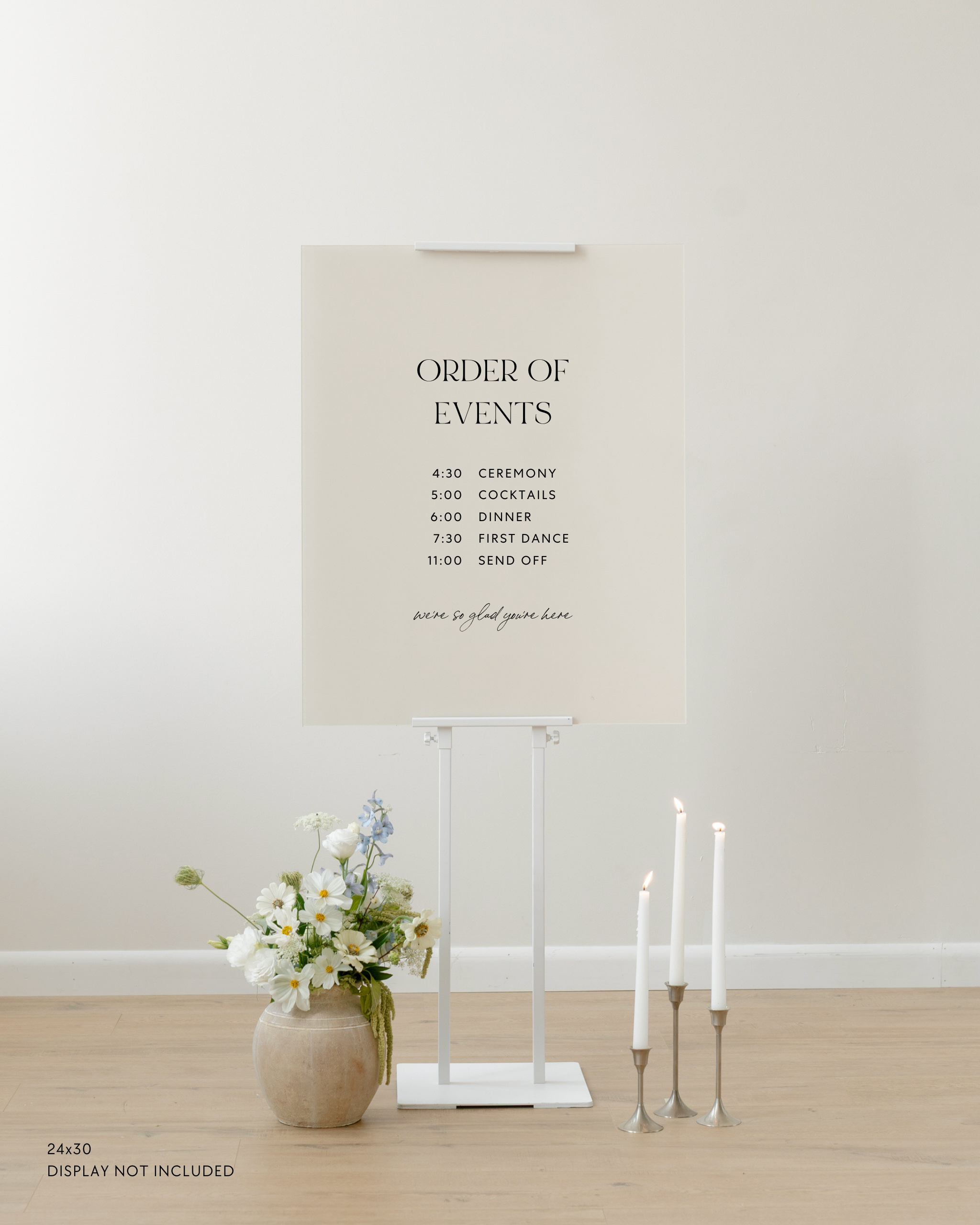 Acrylic Wedding Timeline Sign