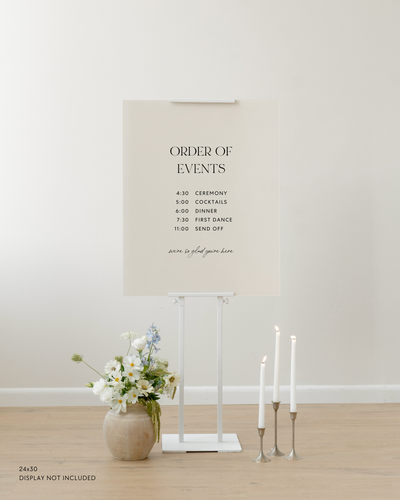 Acrylic Wedding Timeline Sign