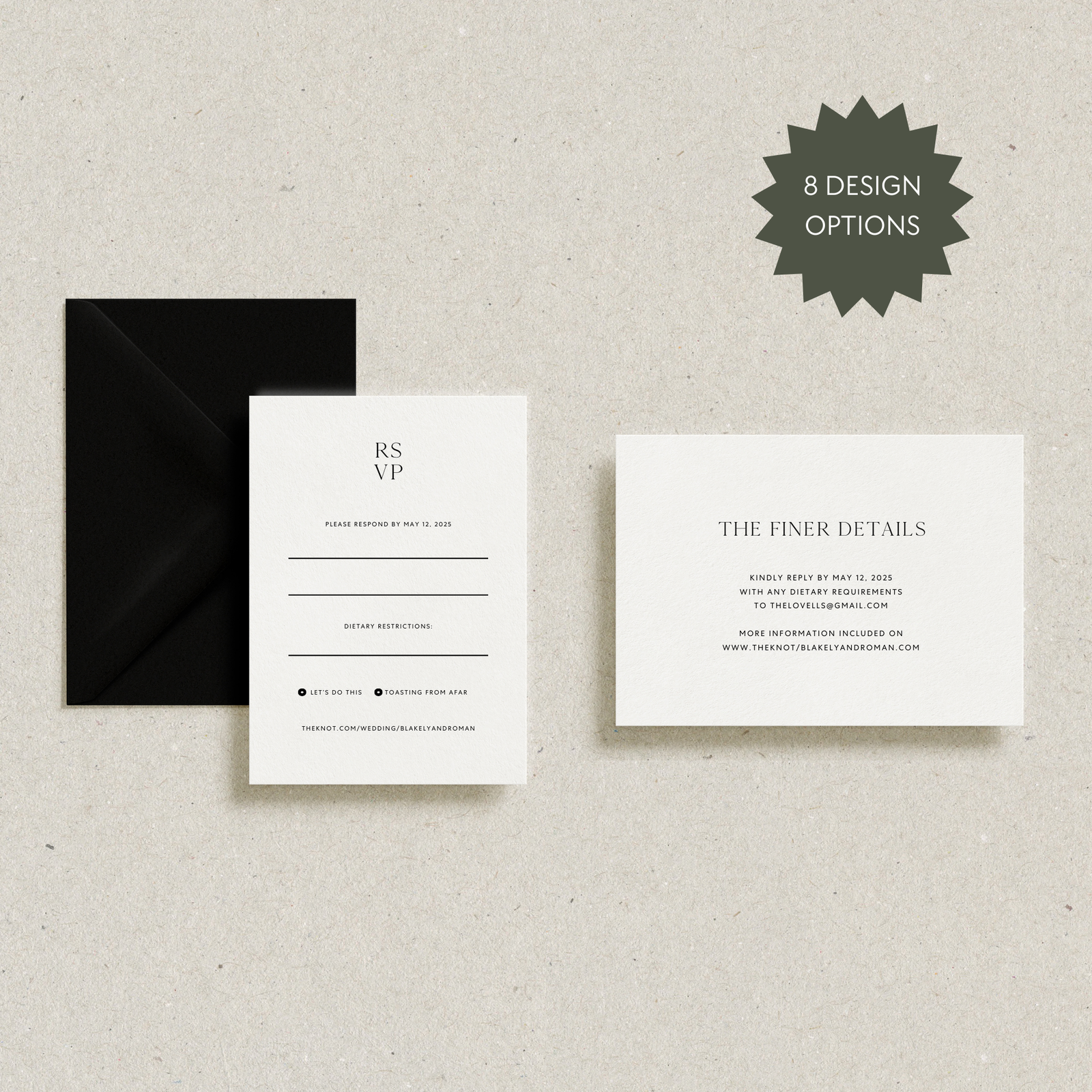 Details & RSVP Card Templates