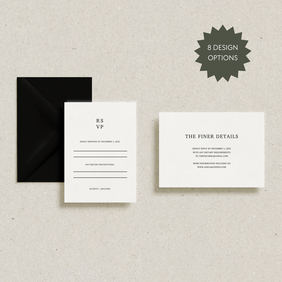 Details &amp; RSVP Card Templates
