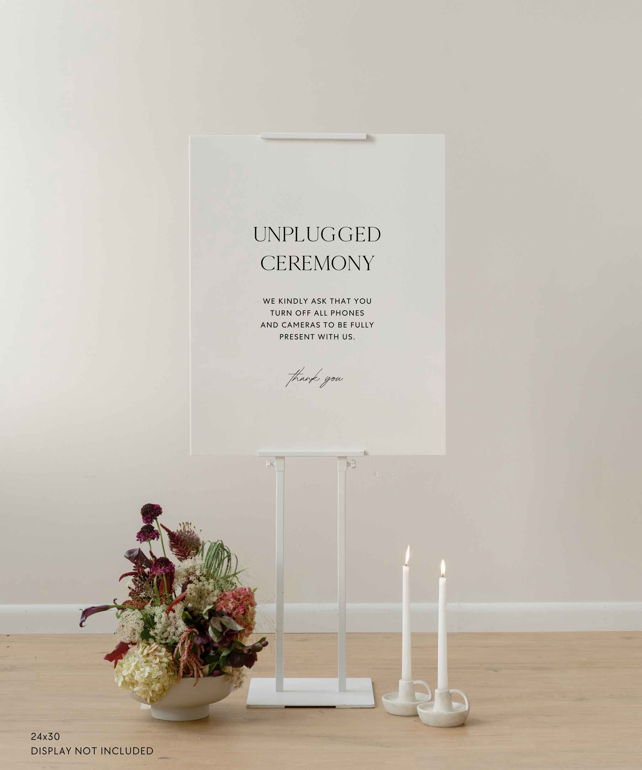 Acrylic Unplugged Ceremony Wedding Sign