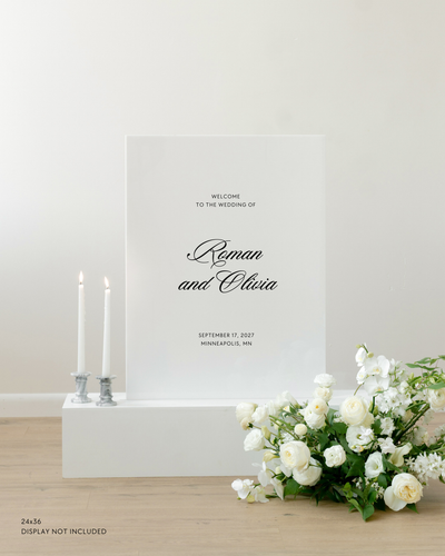 Acrylic Wedding Welcome Sign In Haven