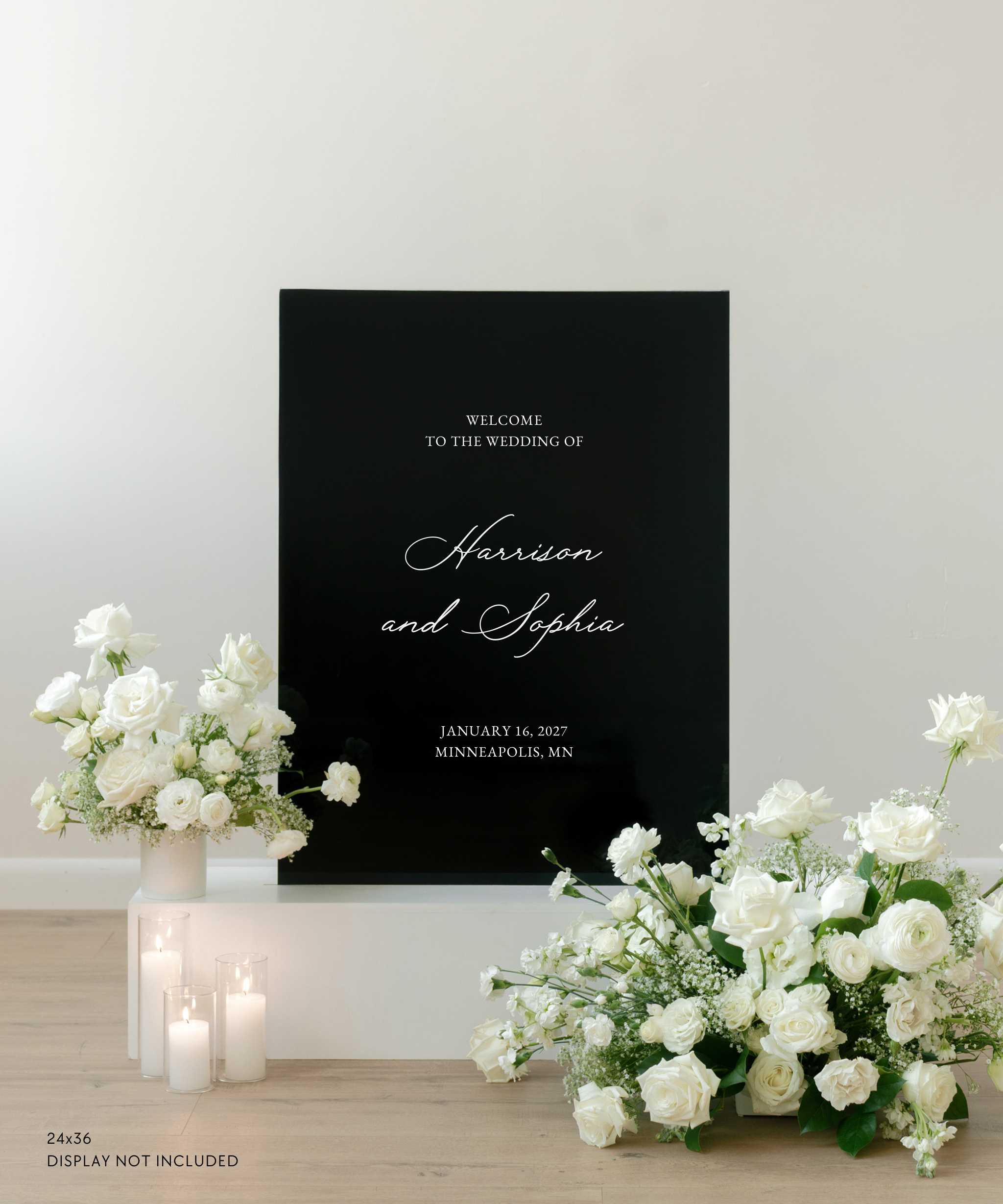 Acrylic Wedding Welcome Sign In Claire