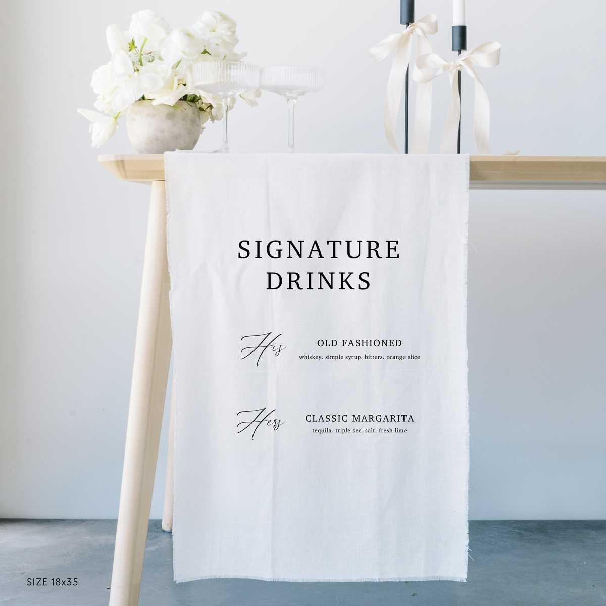 Signature Drinks Linen Sign