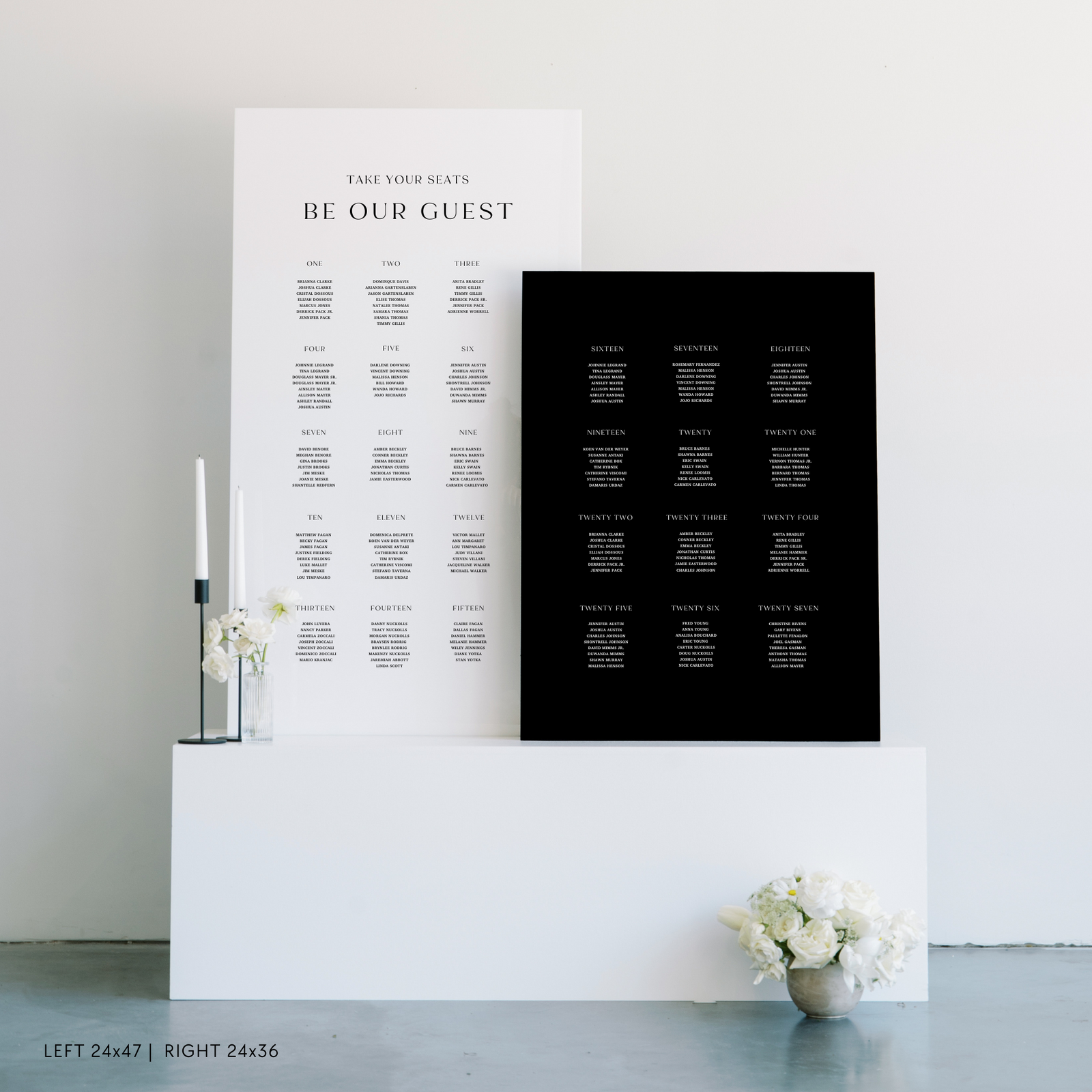 Double Seating Chart Signs In Box Stand