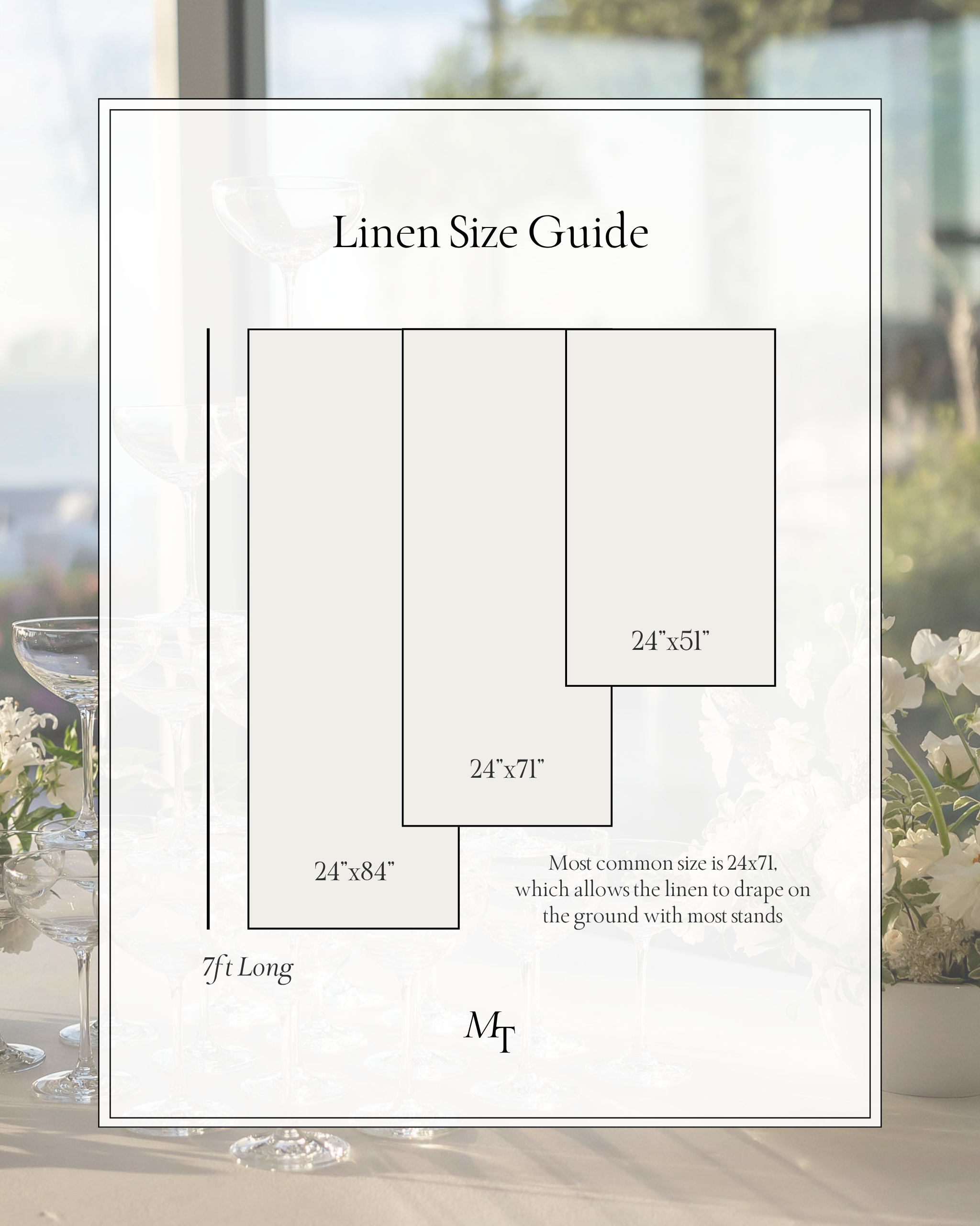 Linen Wedding Sign Size Guide