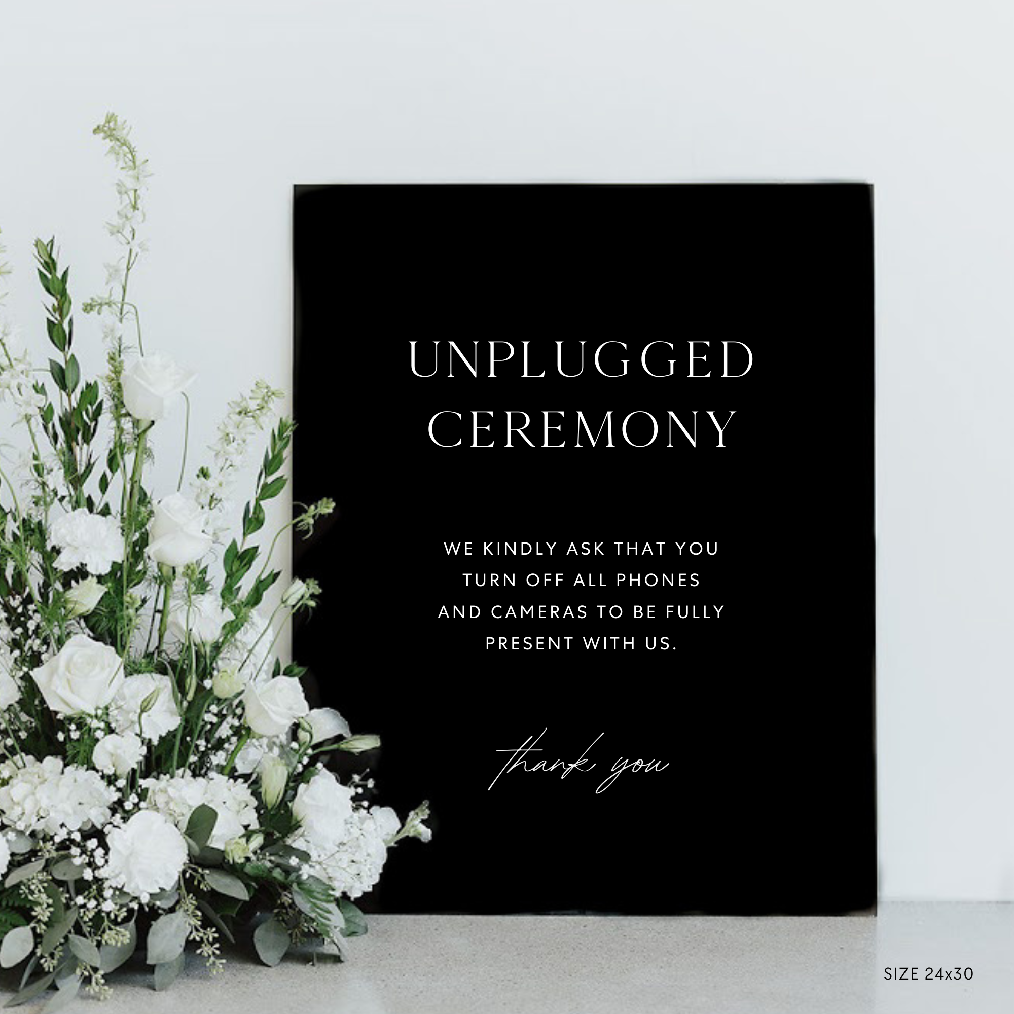 Unplugged Ceremony Sign