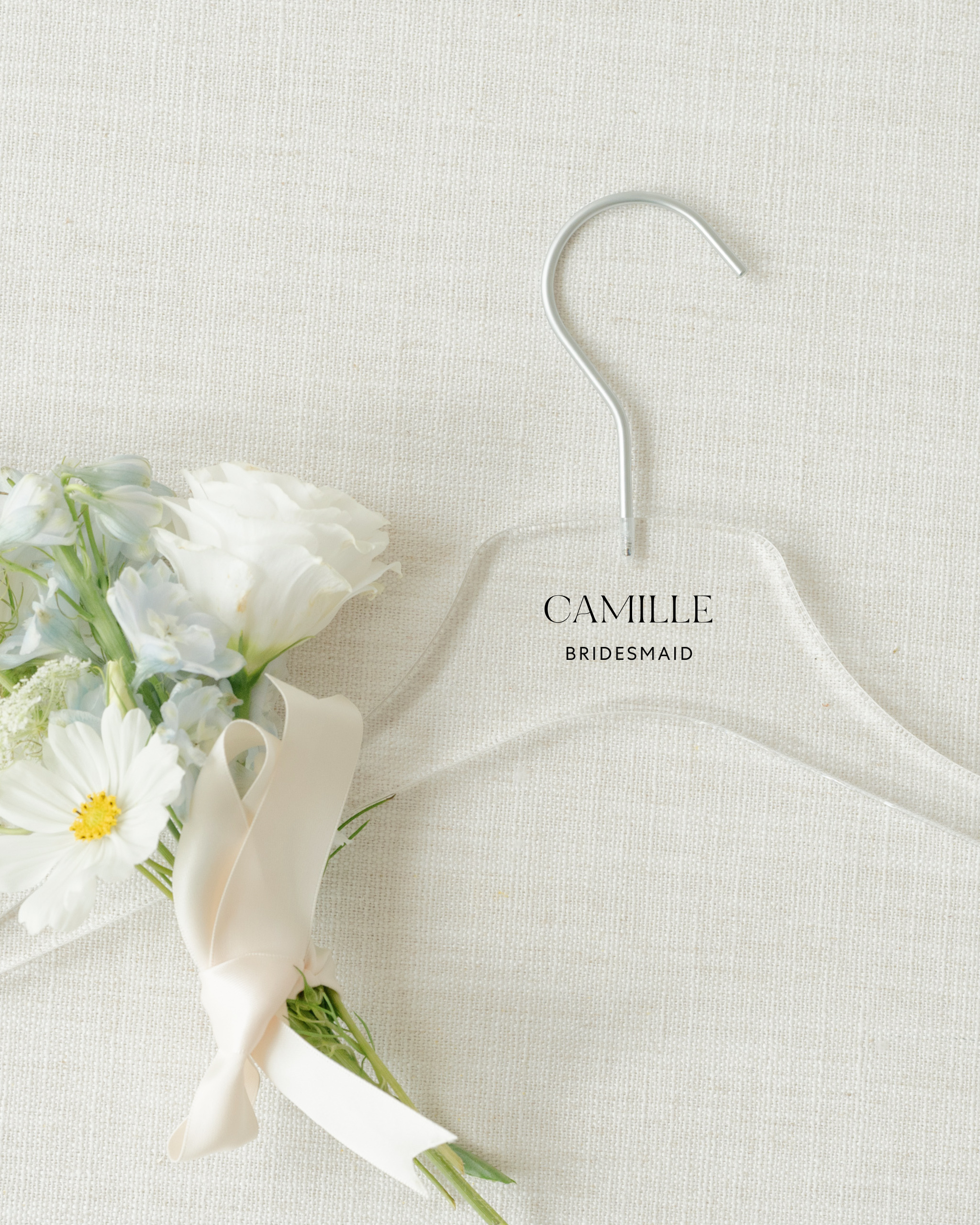 Wedding Acrylic Hangers with Names + Titles In Capri