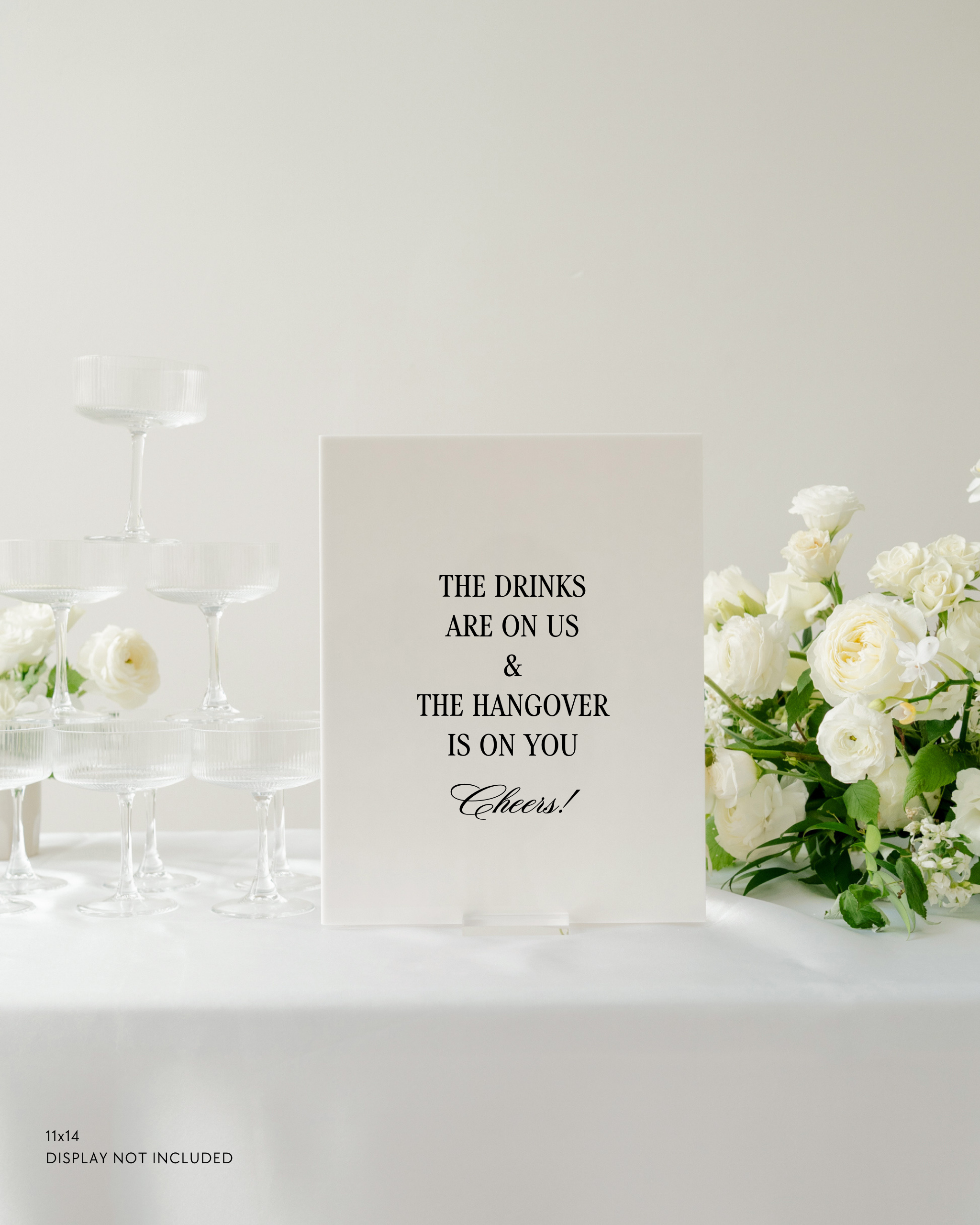 Acrylic Open Bar Wedding Sign In Haven