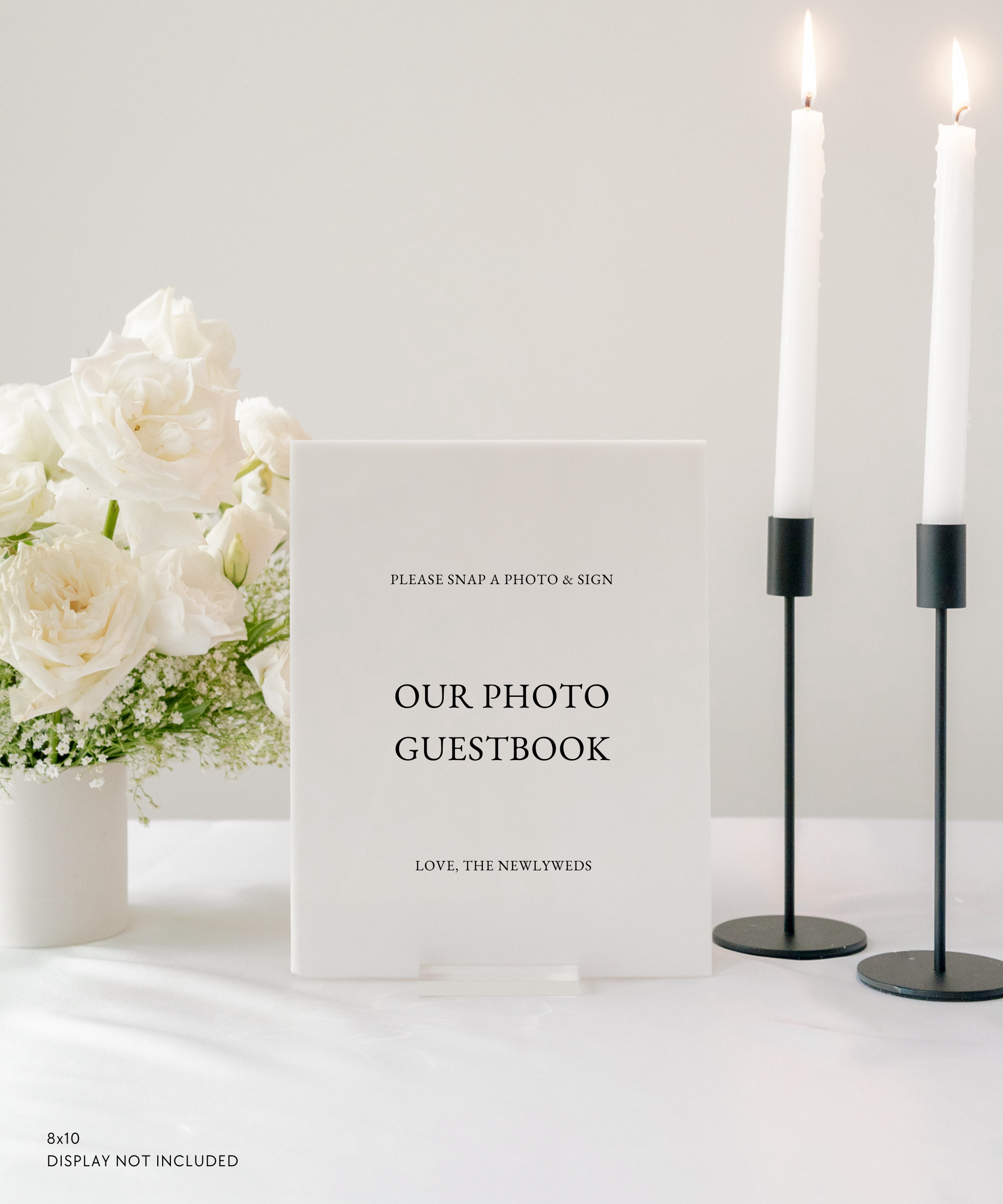 Acrylic Photo Guestbook Wedding Sign In Claire