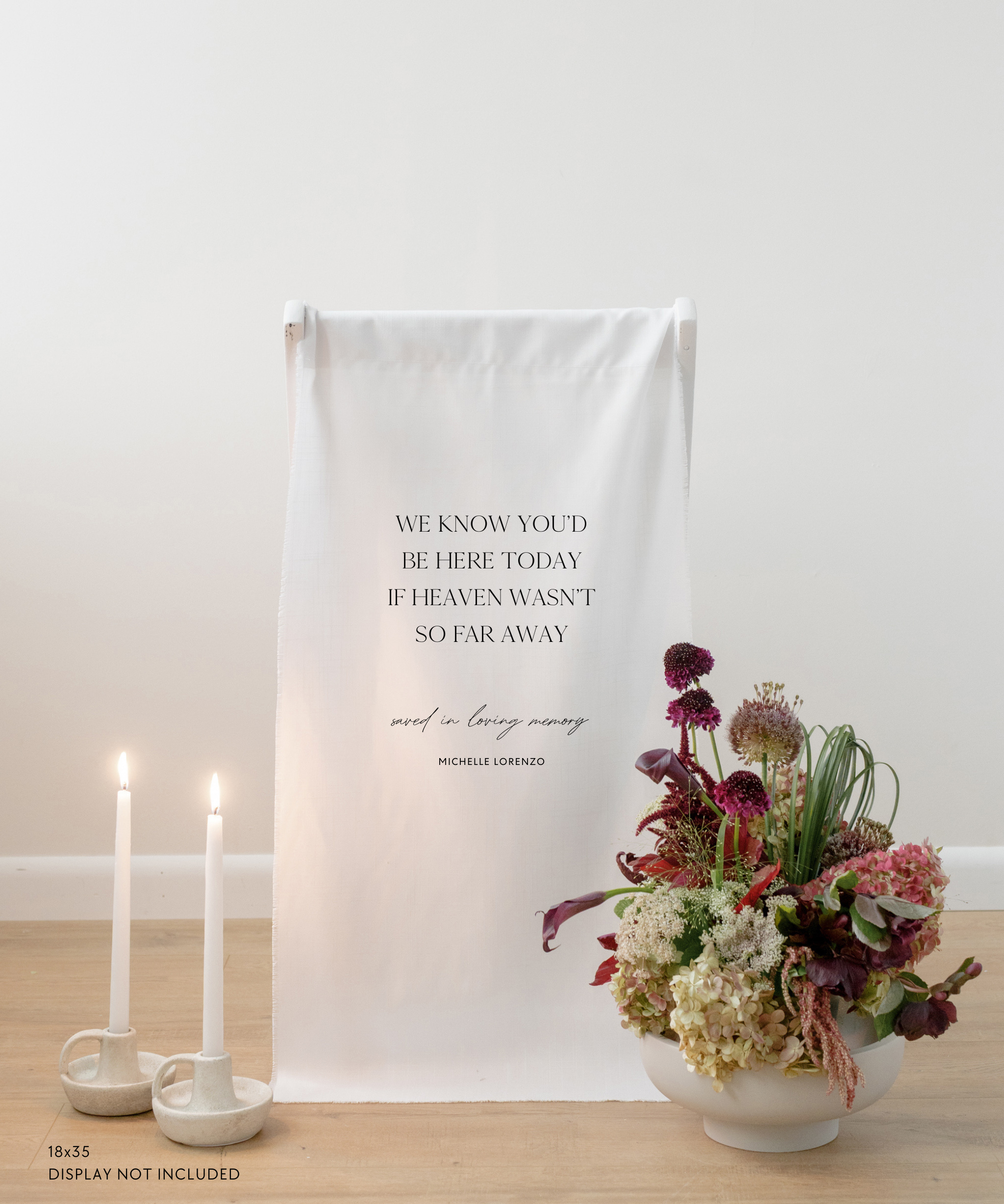 Linen Reserved In Loving Memory Memorial Chair Sign In Quinn