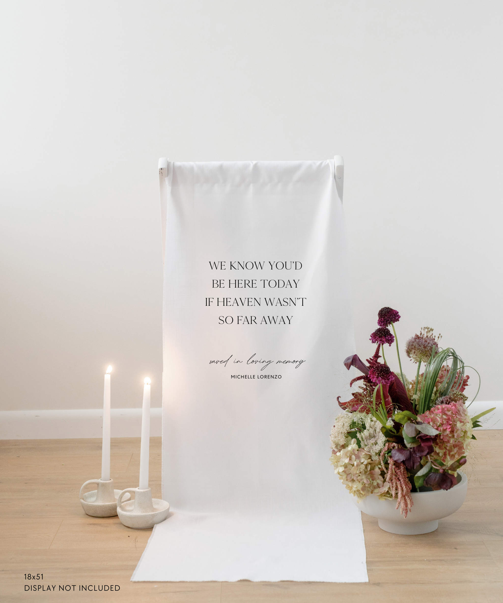 Linen Reserved In Loving Memory Memorial Chair Sign In Quinn