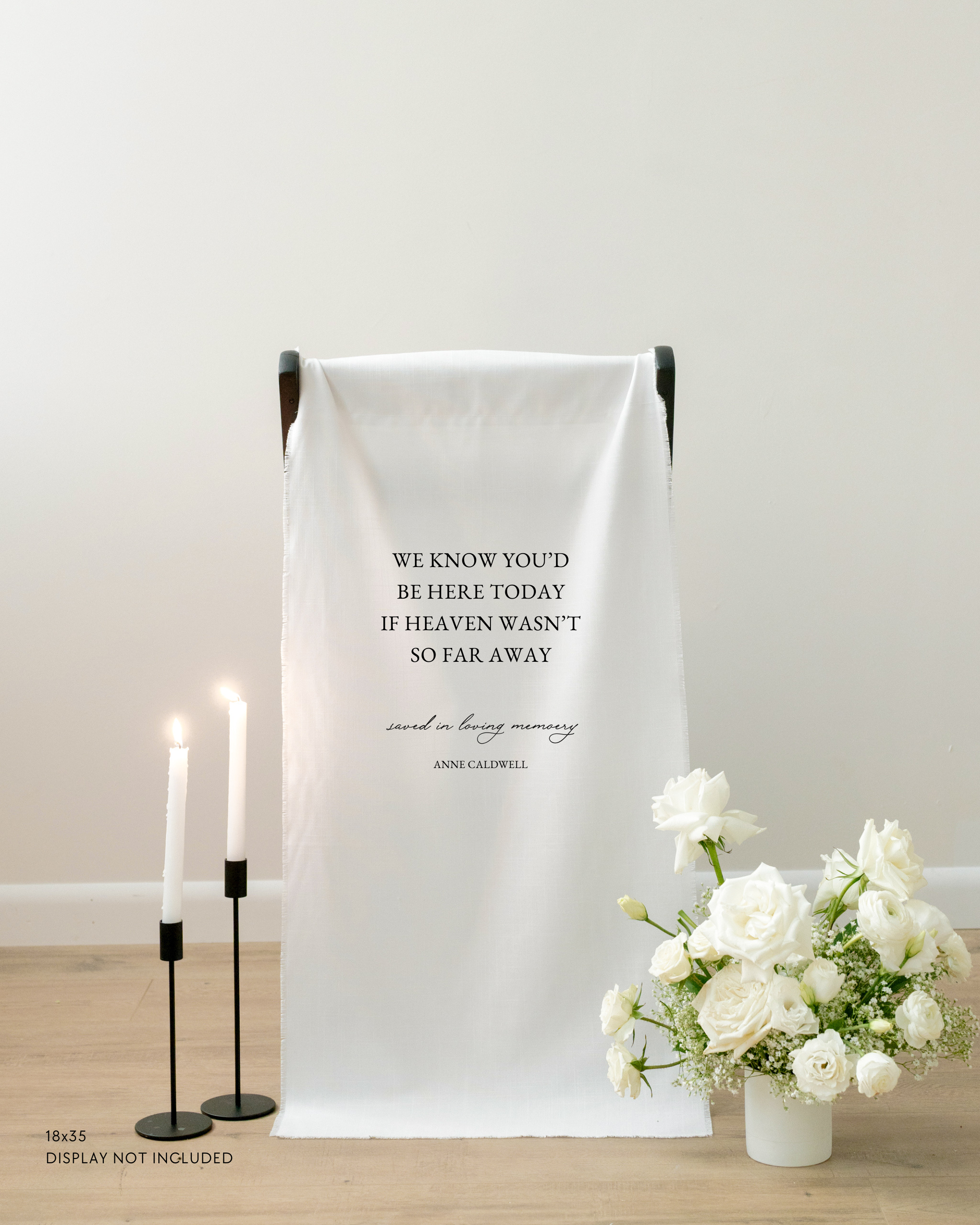 Linen Reserved In Loving Memory Memorial Chair Sign In Claire